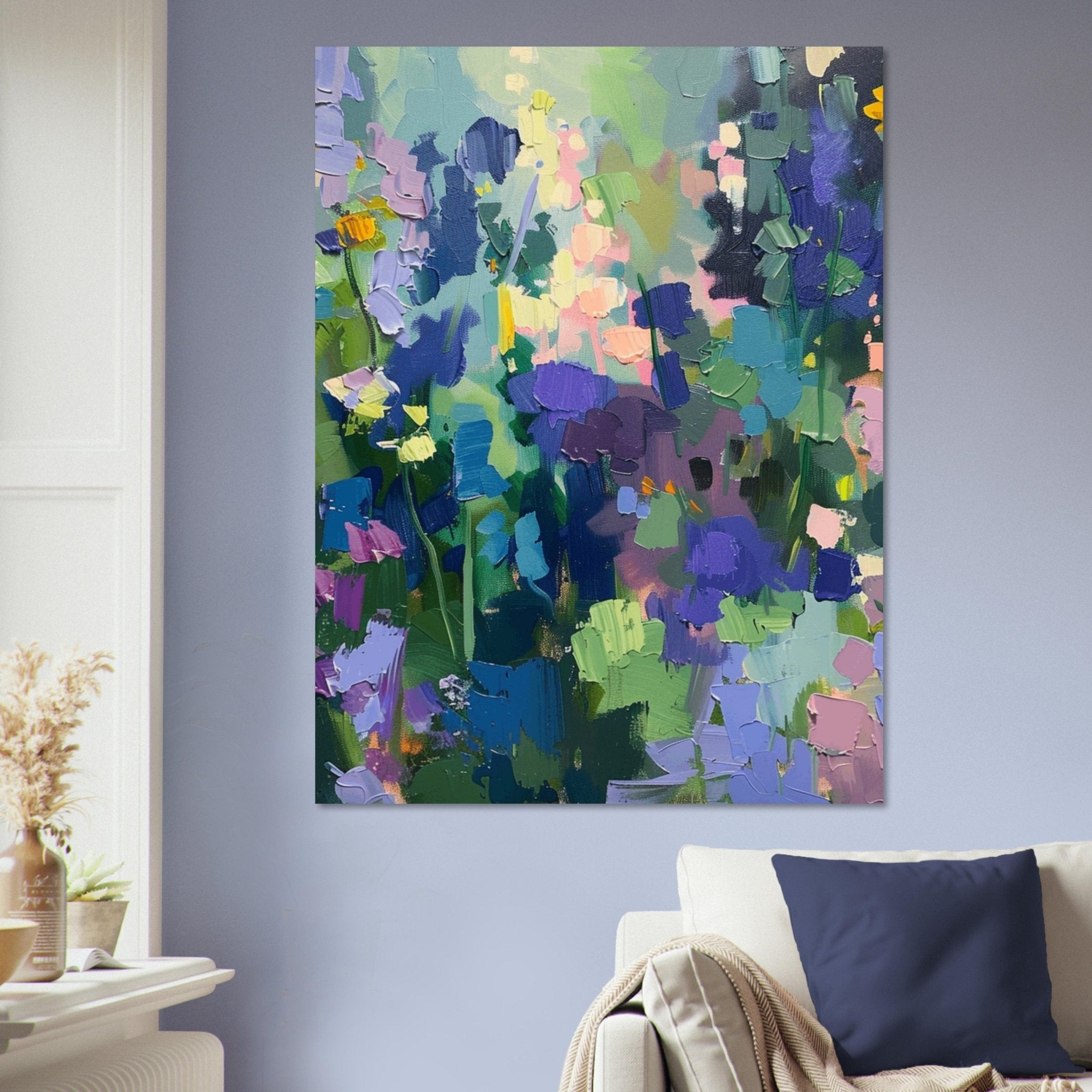 Abstract Floral Art Print, Colorful Garden Canvas Print, Large Wall Art Print, Modern Canvas Art Decor, Unique Home Decor - Craig Michael Design