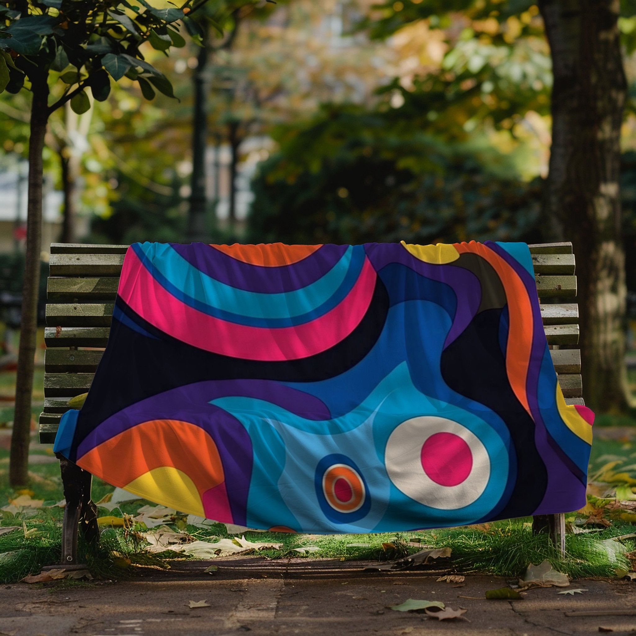 African Design Blanket, Vibrant Abstract Print Throw, Colourful Cozy Blanket, Unique Home Decor Blanket, Artistic Bedding Accent - Craig Michael Design