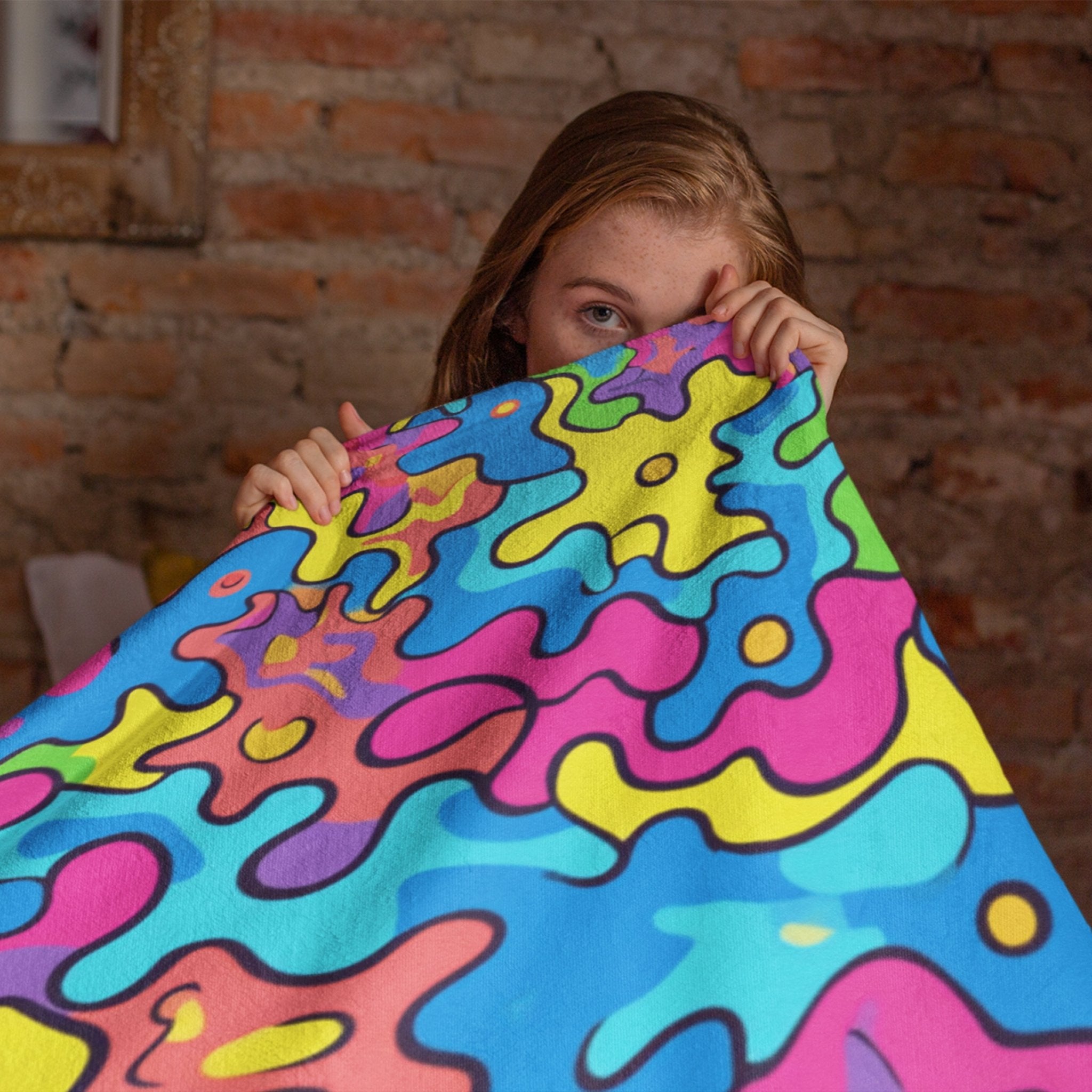 African Inspired Colourful Abstract Art Blanket, Bright Vibrant Pattern Throw Blanket, Unique Bedding Decor, Modern Home Accessory - Craig Michael Design