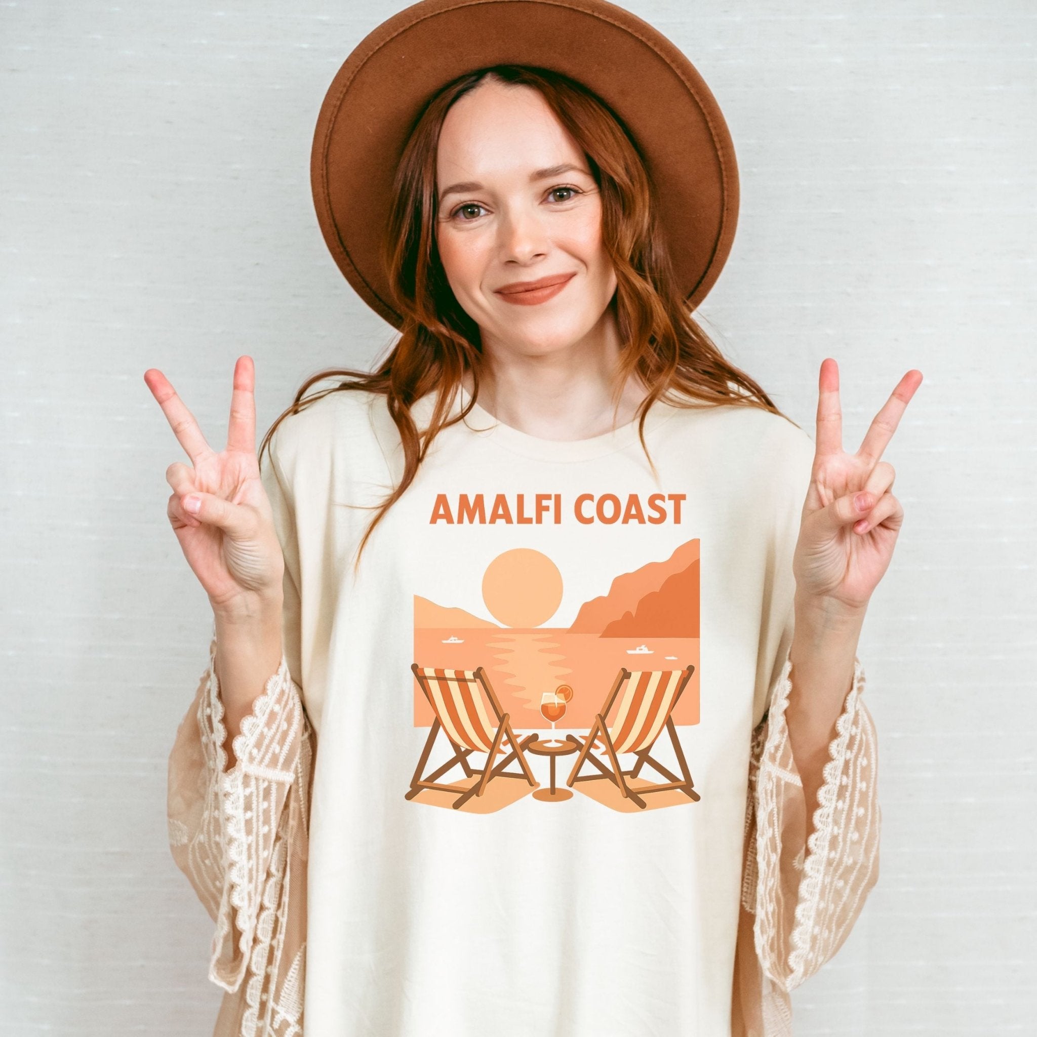 Amalfi Coast T-Shirt, Italian Beach Scene Tee - Craig Michael Design