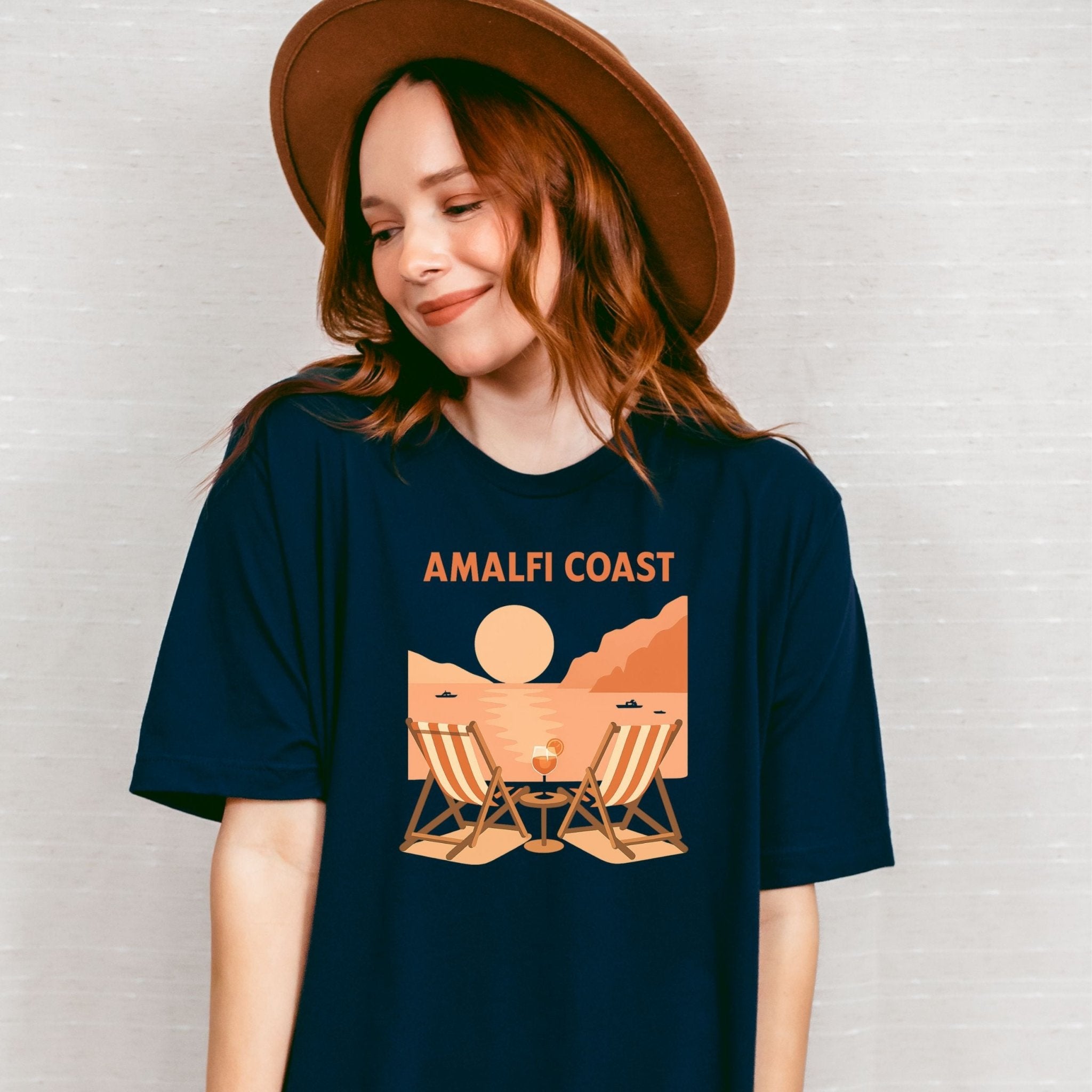 Amalfi Coast T-Shirt, Italian Beach Scene Tee - Craig Michael Design