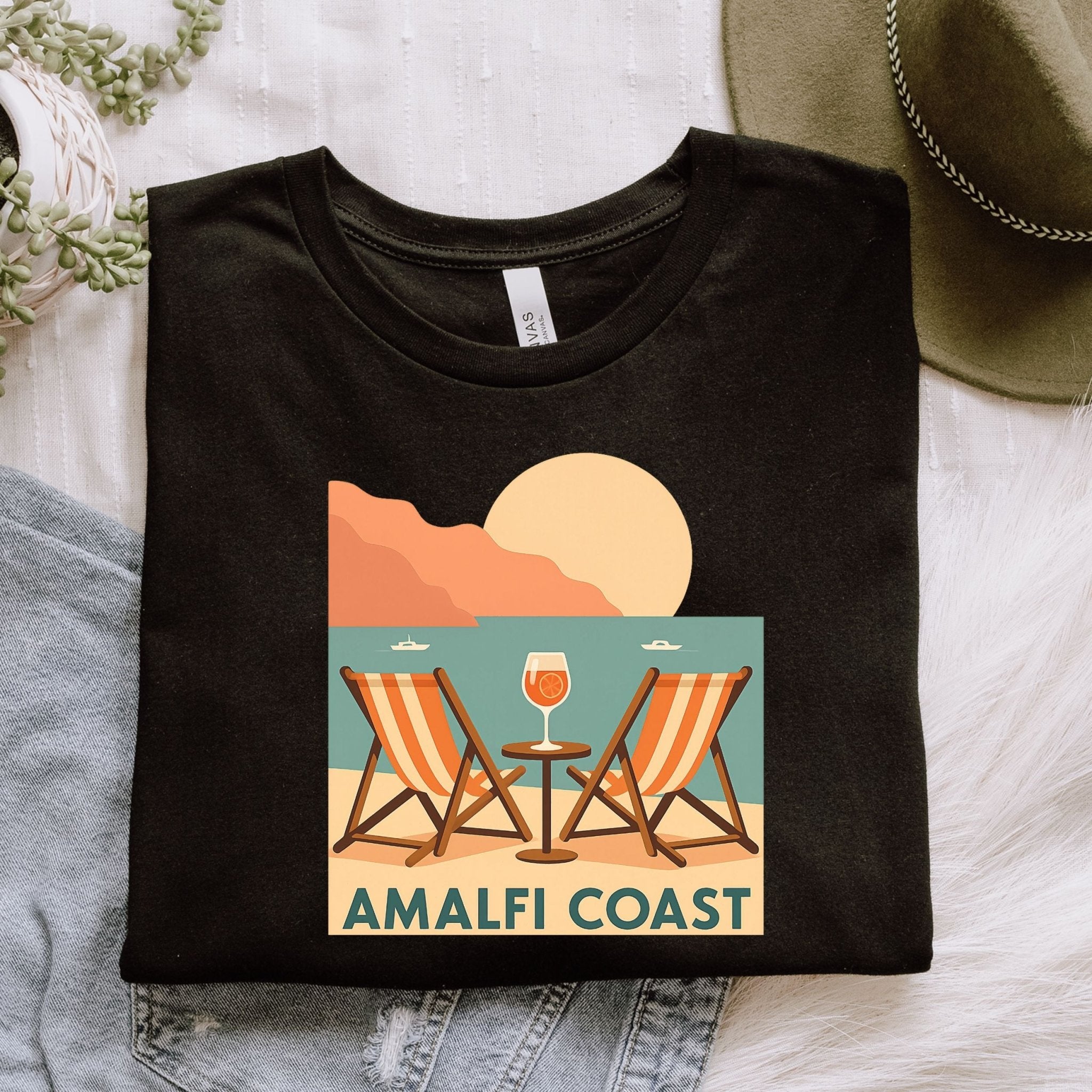 Amalfi Coast T-Shirt, Retro Italy Travel Tee - Craig Michael Design