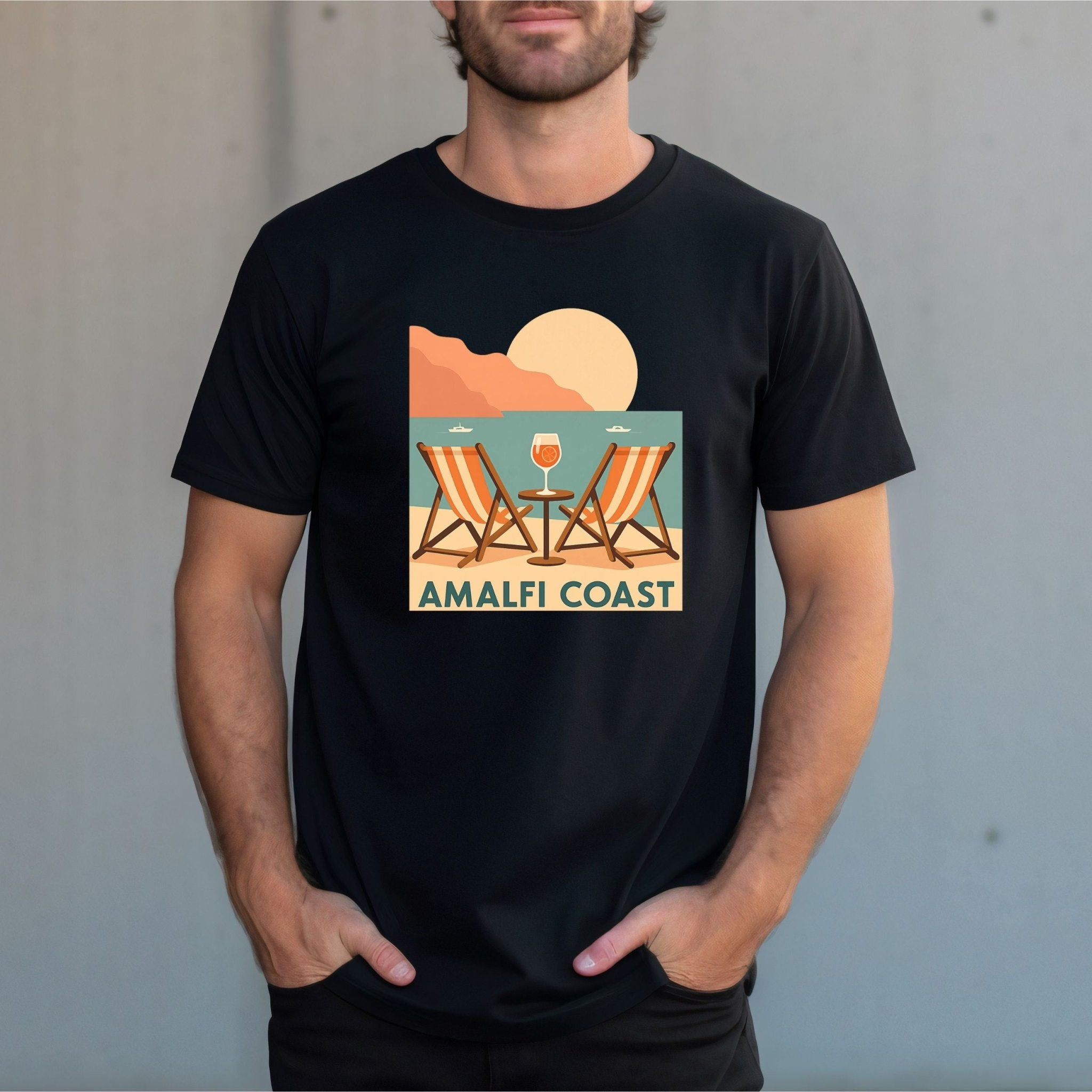 Amalfi Coast T-Shirt, Retro Italy Travel Tee - Craig Michael Design