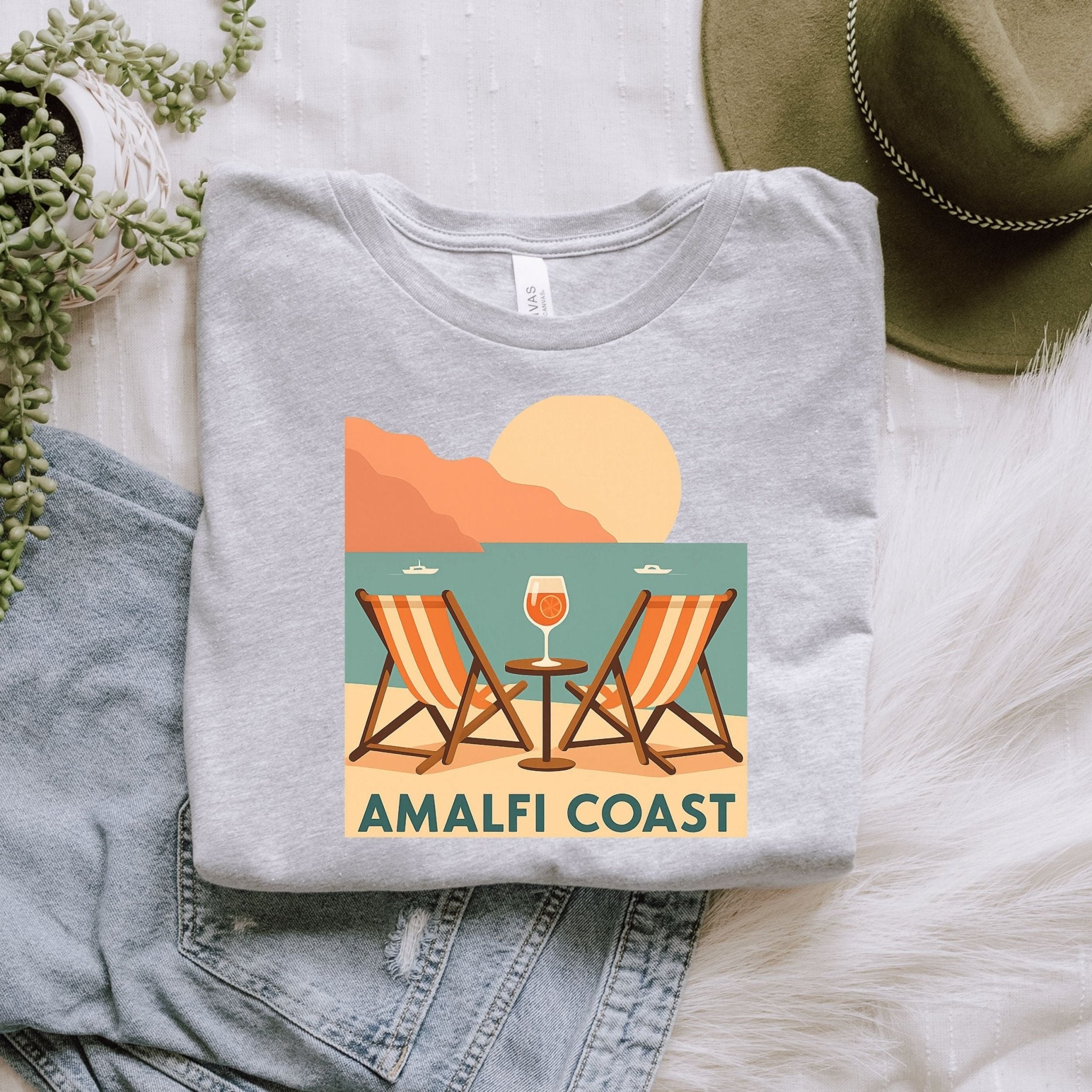 Amalfi Coast T-Shirt, Retro Italy Travel Tee - Craig Michael Design