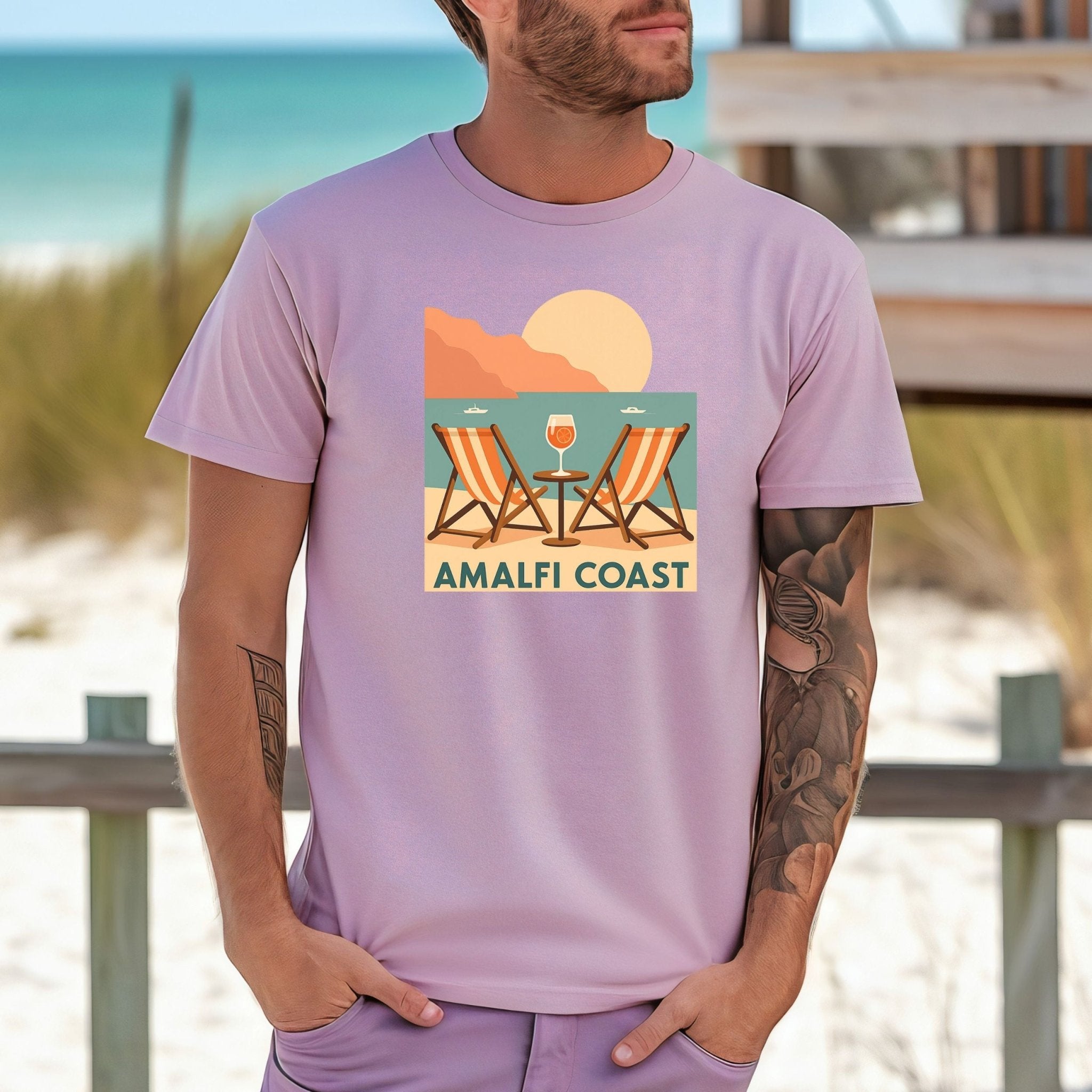 Amalfi Coast T-Shirt, Retro Italy Travel Tee - Craig Michael Design