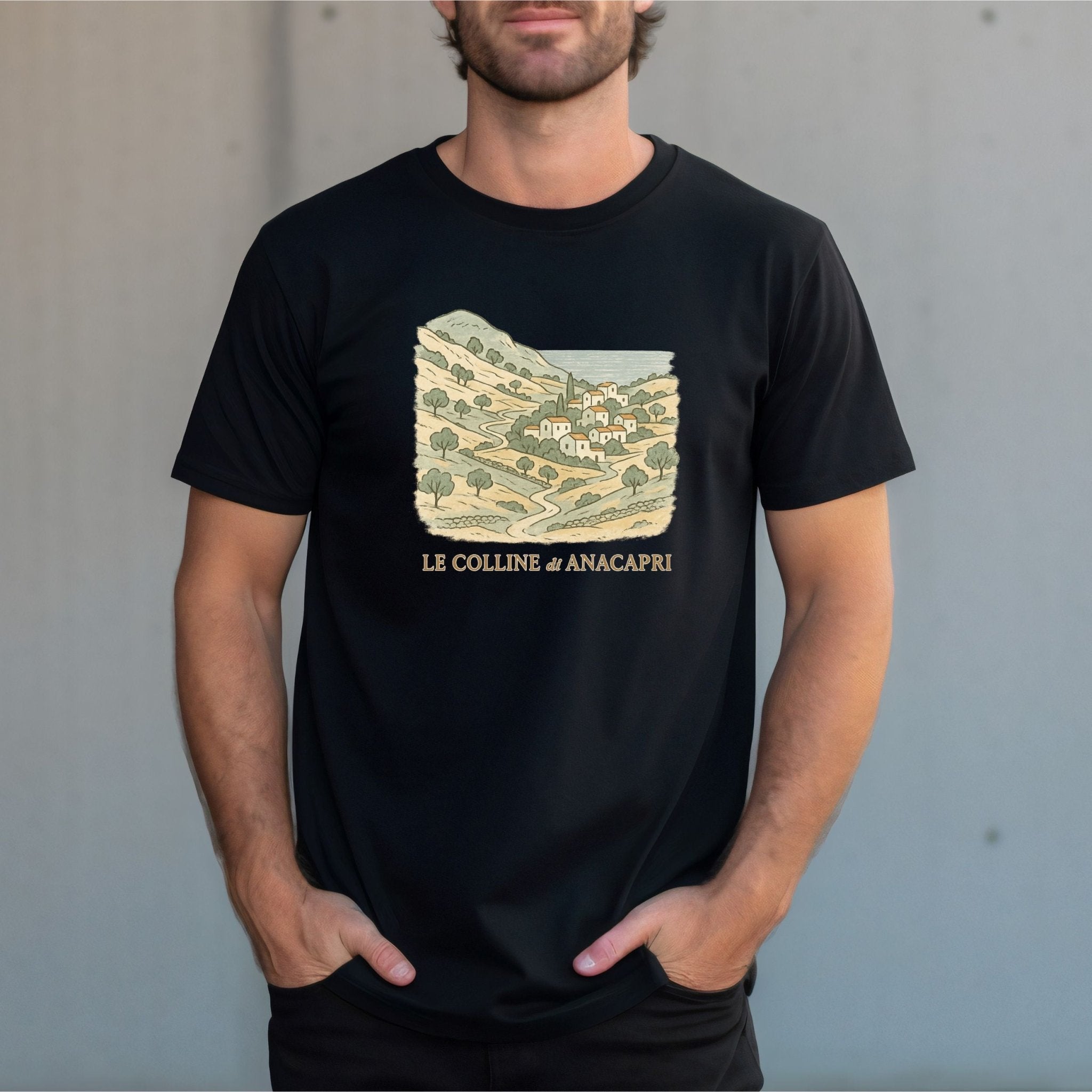 Anacapri Hills T Shirt, Italy Village Tee - Craig Michael Design