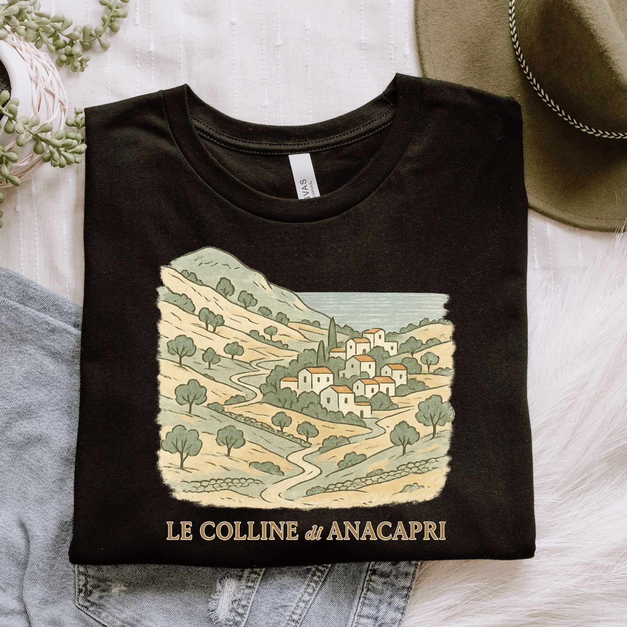 Anacapri Hills T Shirt, Italy Village Tee - Craig Michael Design