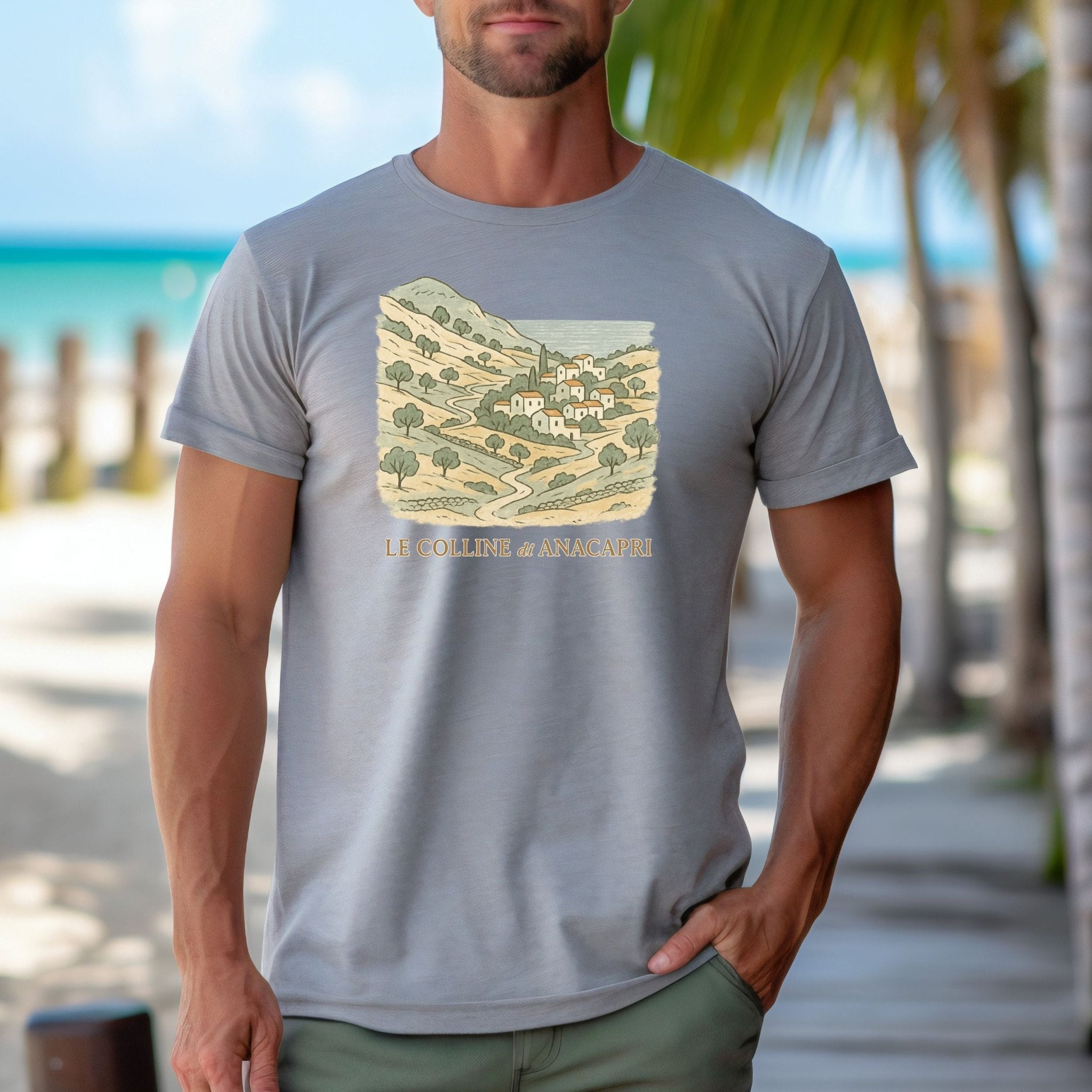 Anacapri Hills T Shirt, Italy Village Tee - Craig Michael Design
