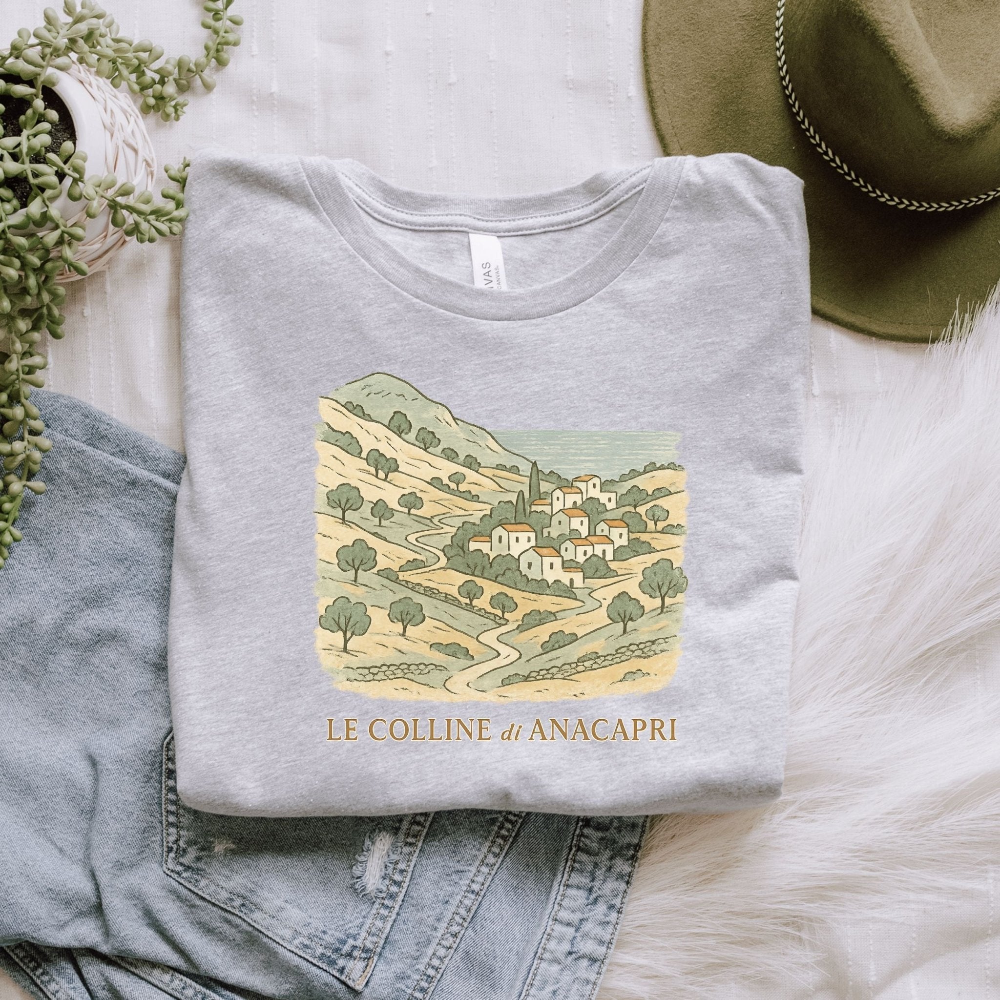 Anacapri Hills T Shirt, Italy Village Tee - Craig Michael Design