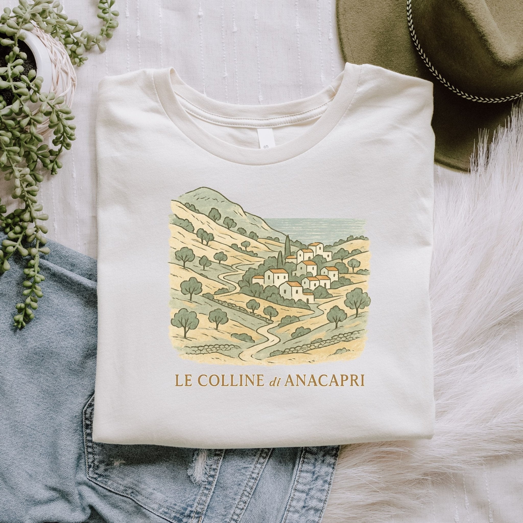 Anacapri Hills T Shirt, Italy Village Tee - Craig Michael Design