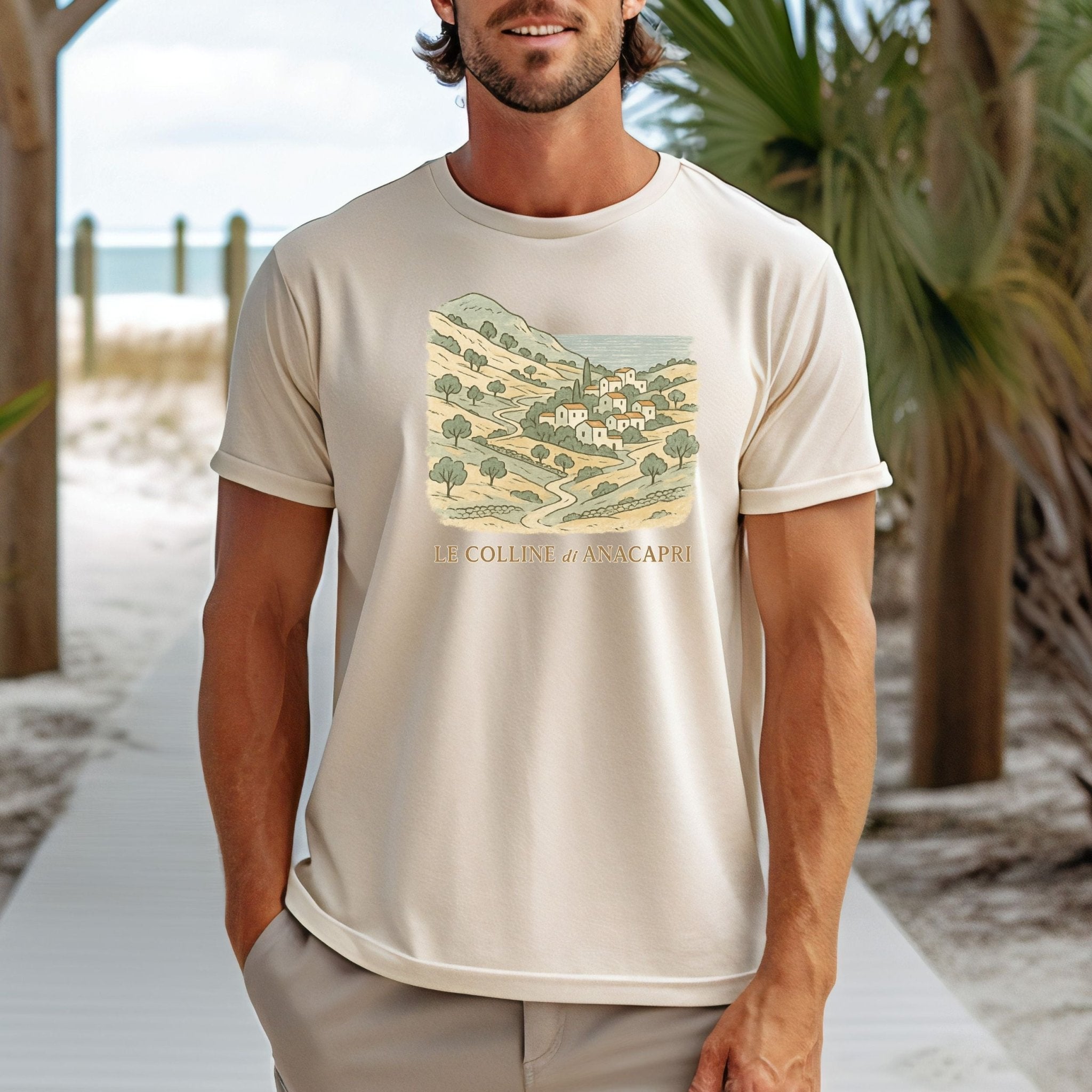 Anacapri Hills T Shirt, Italy Village Tee - Craig Michael Design