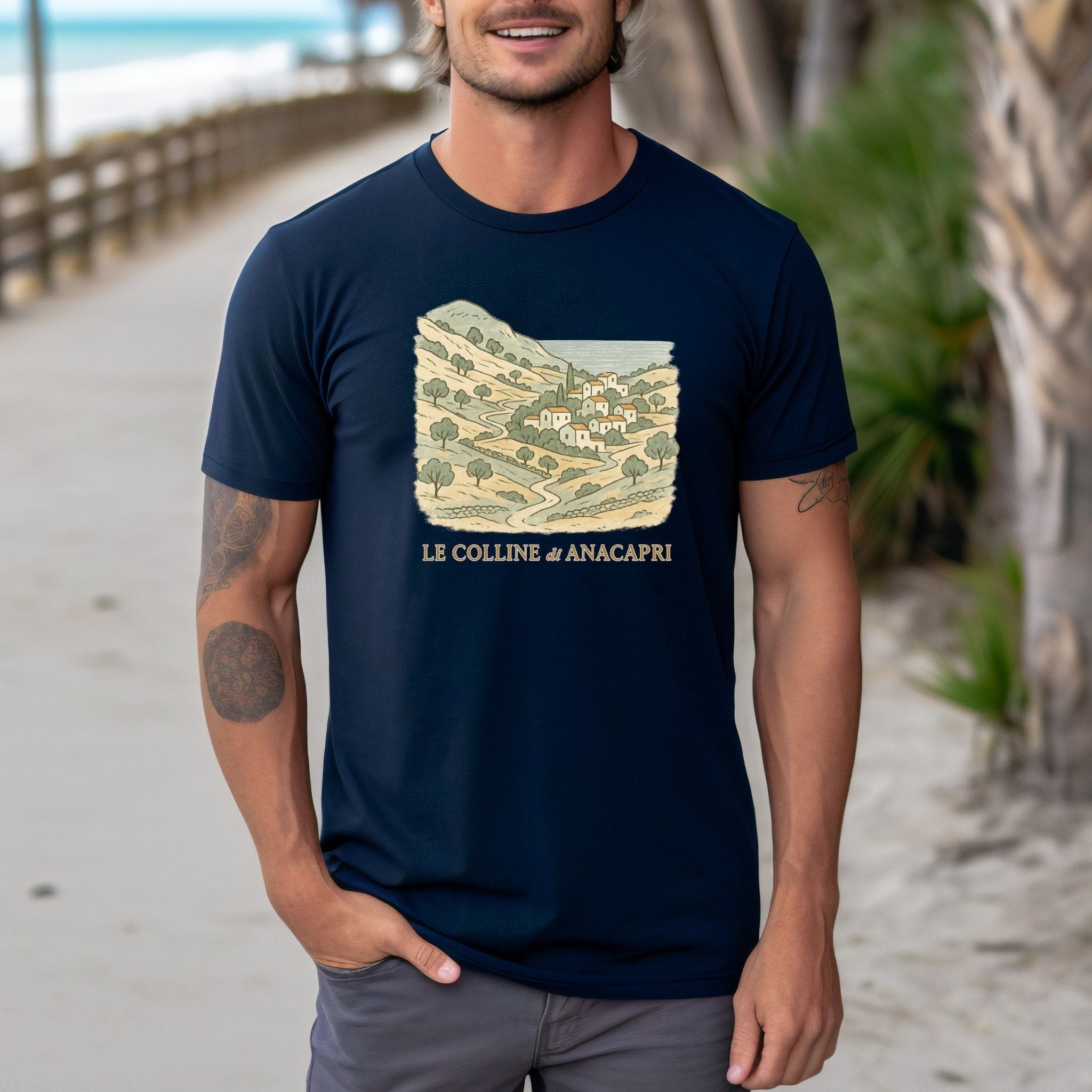 Anacapri Hills T Shirt, Italy Village Tee - Craig Michael Design