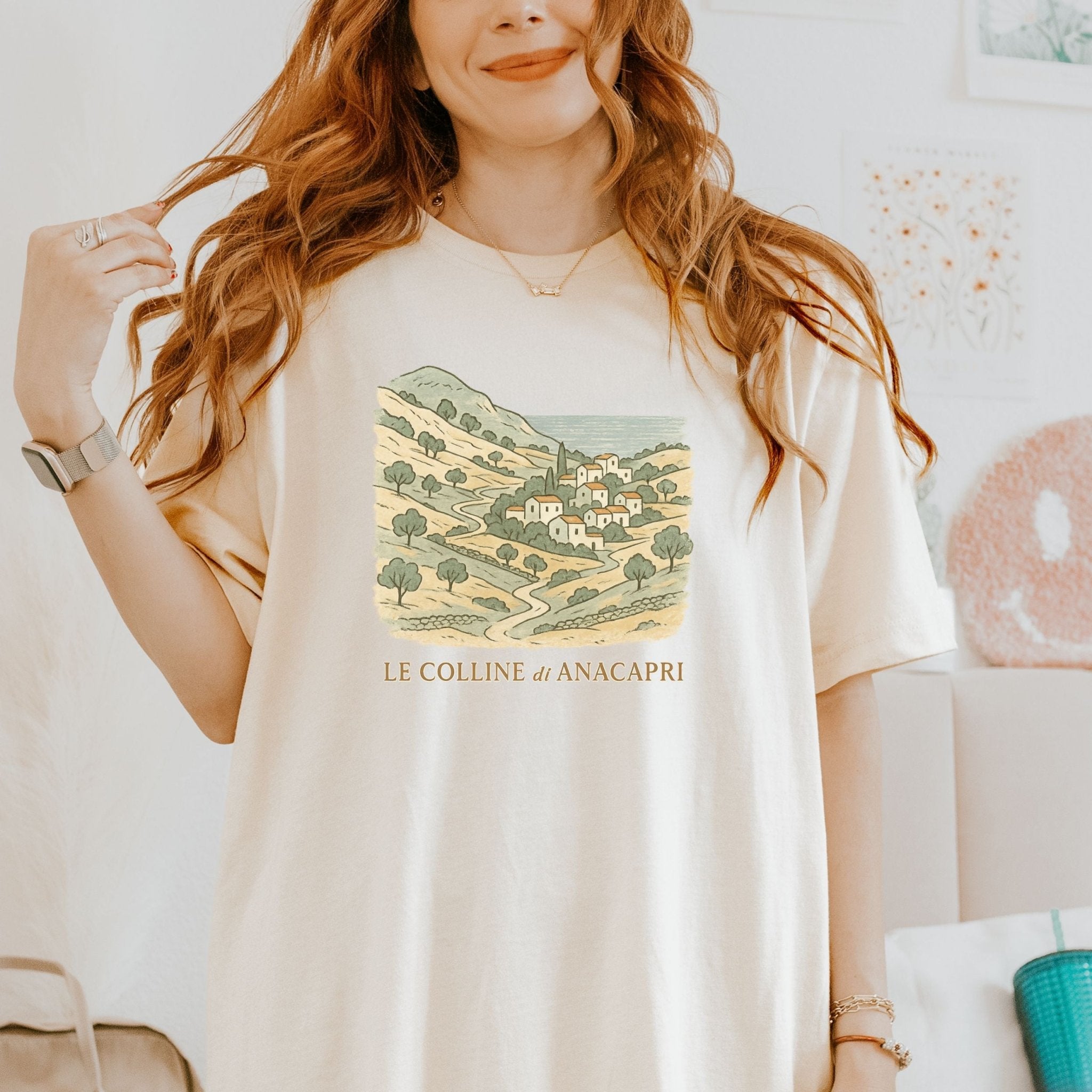 Anacapri Hills T Shirt, Italy Village Tee - Craig Michael Design