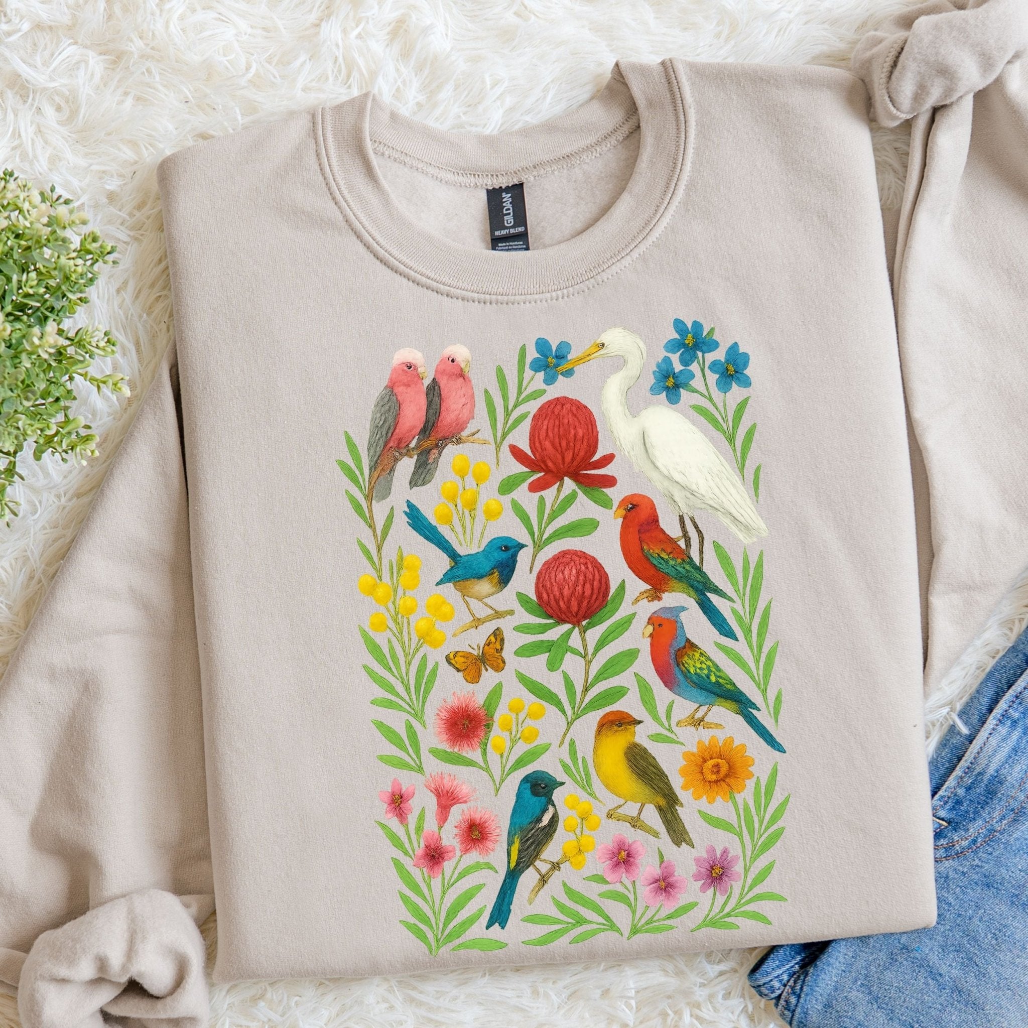 Australian Bird Sweatshirt – Galah & Heron - Craig Michael Design