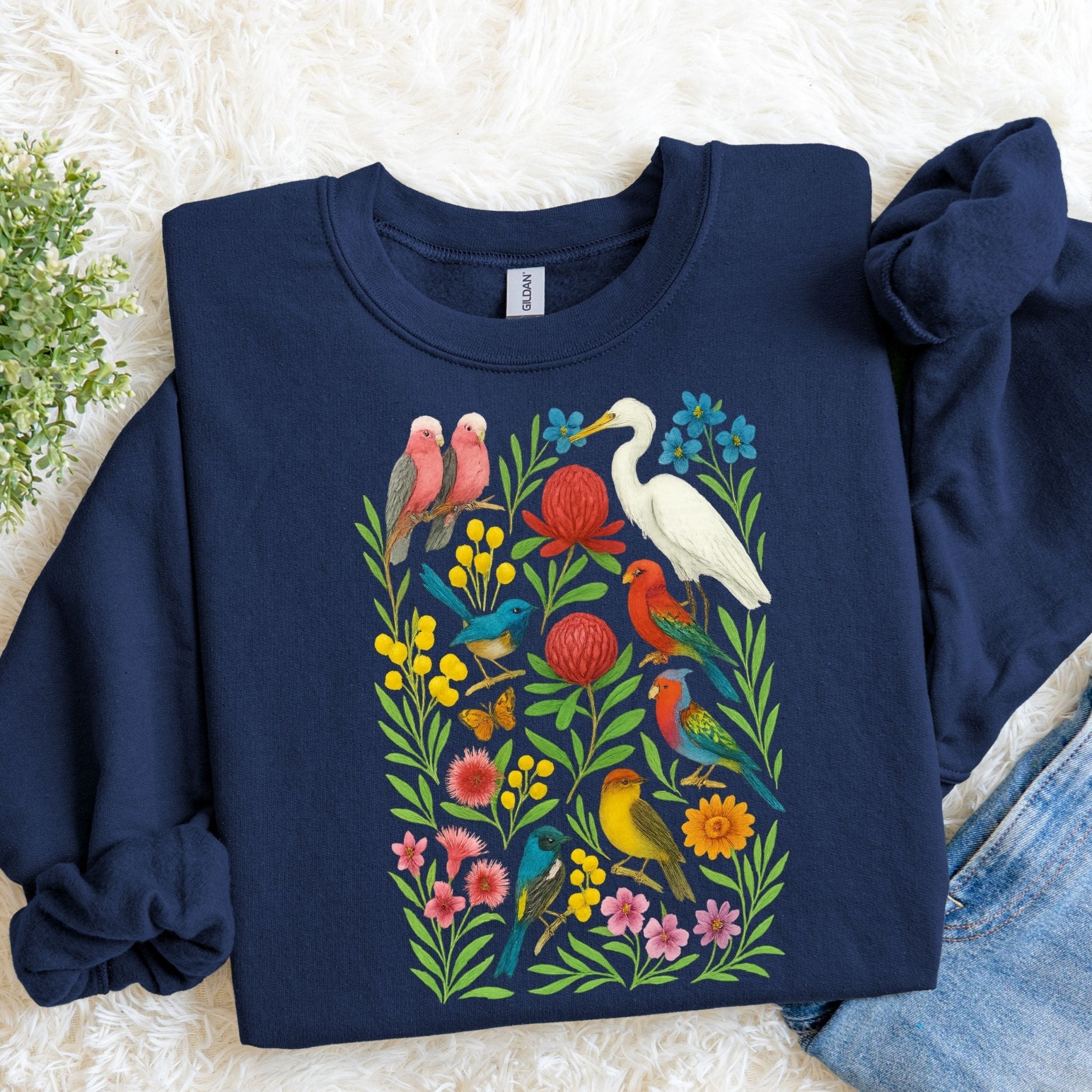Australian Bird Sweatshirt – Galah & Heron - Craig Michael Design