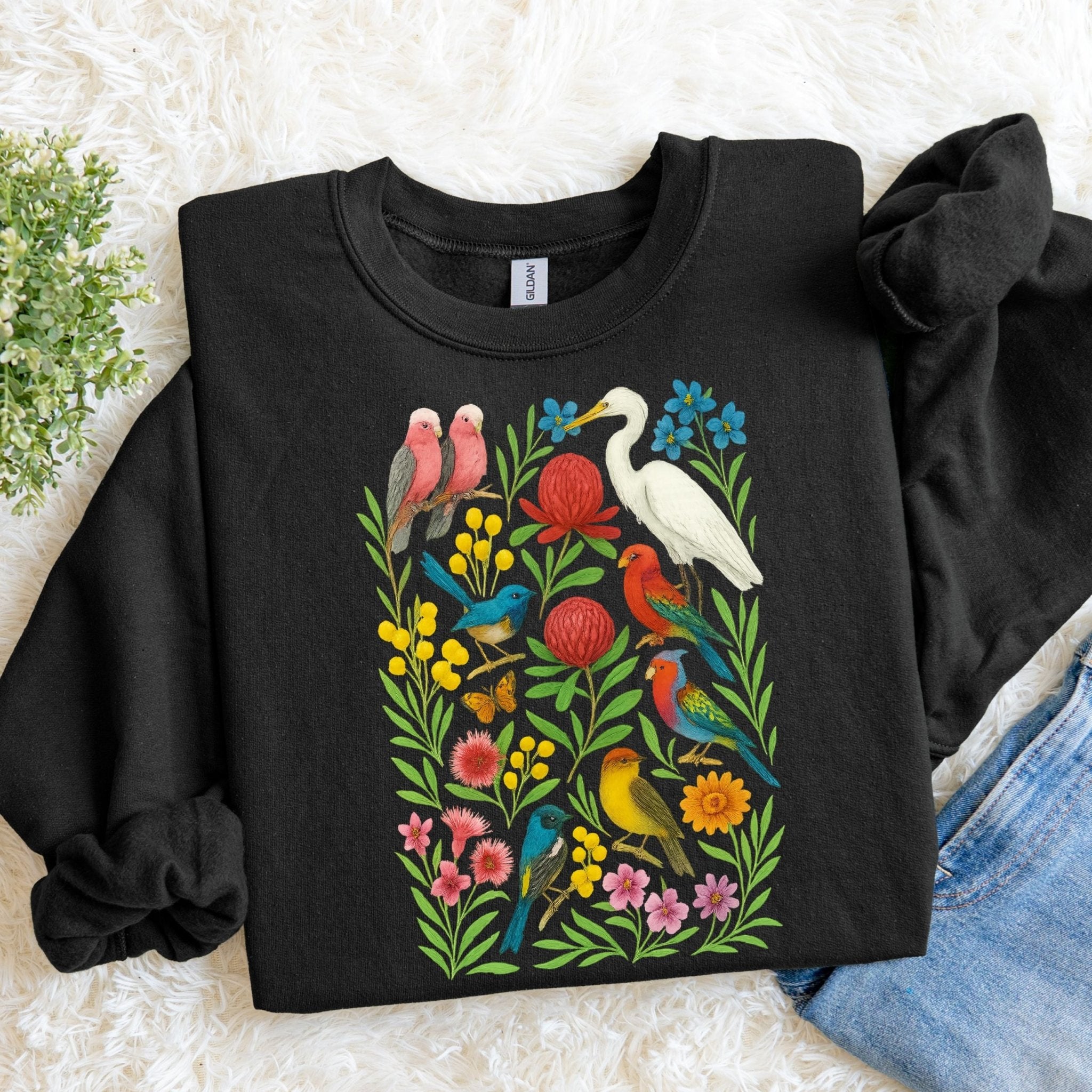 Australian Bird Sweatshirt – Galah & Heron - Craig Michael Design