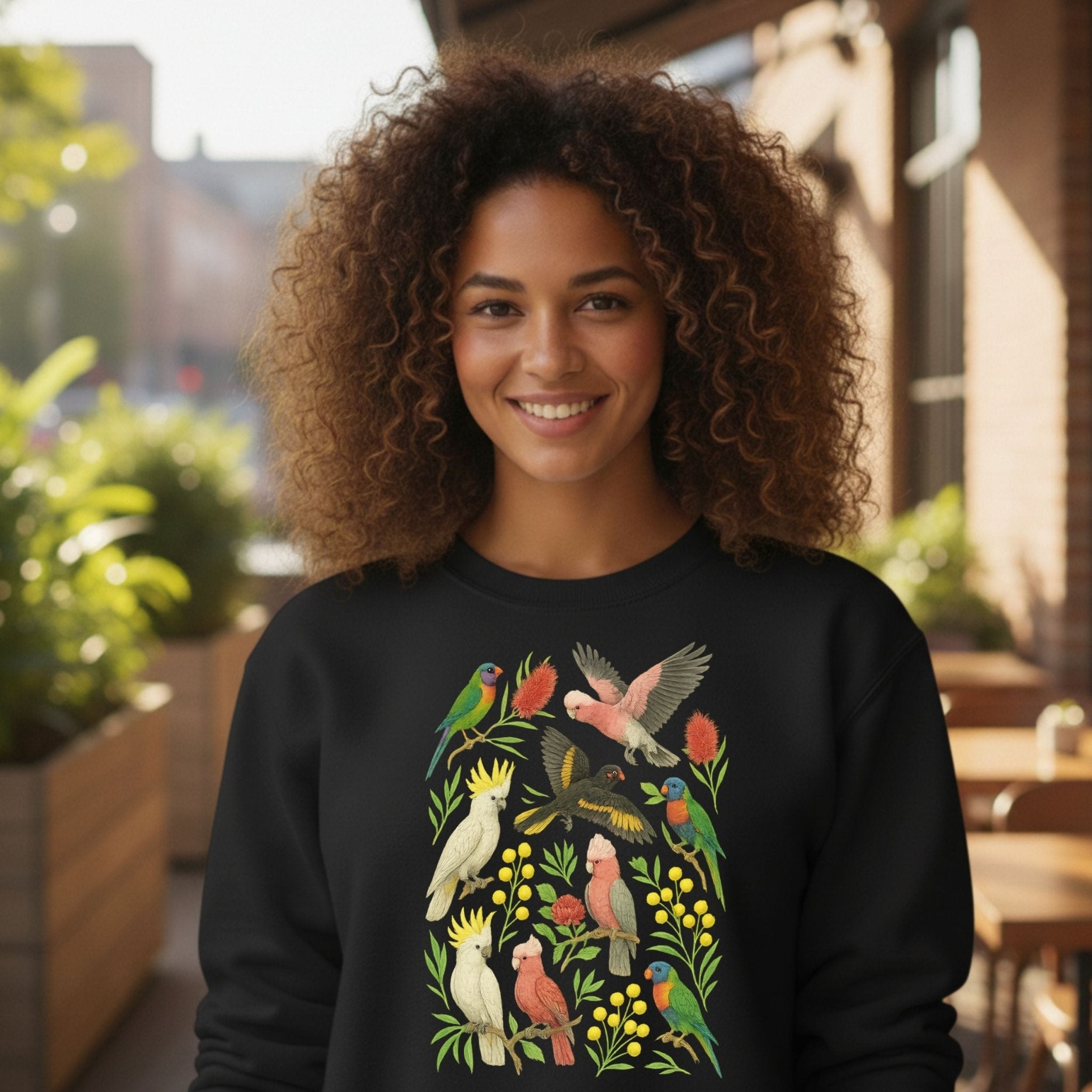 Australian Birds Sweatshirt – Cockatoo, Galah & Lorikeet - Craig Michael Design
