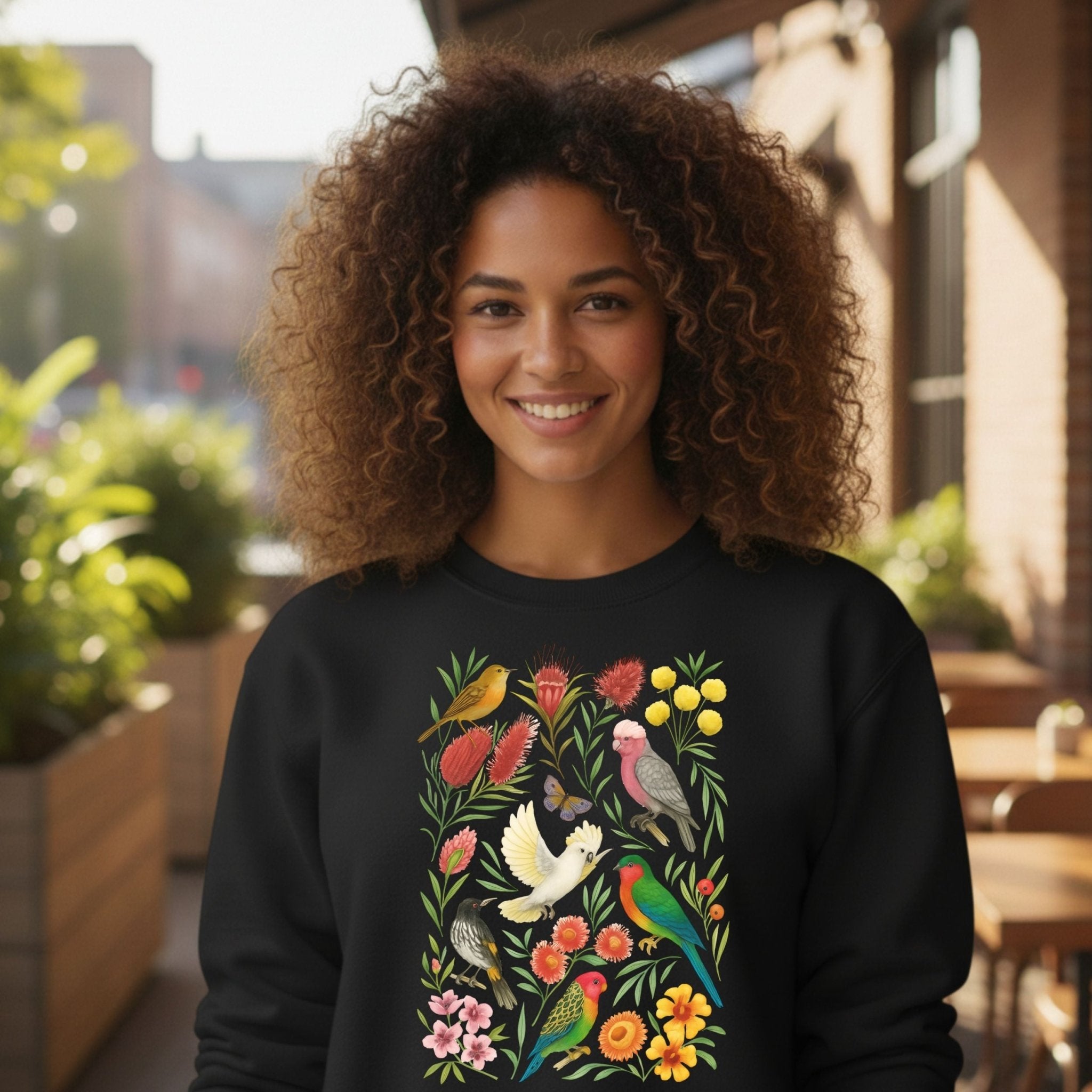 Australian Birds Sweatshirt – Cockatoo, Lorikeet & Parrot - Craig Michael Design