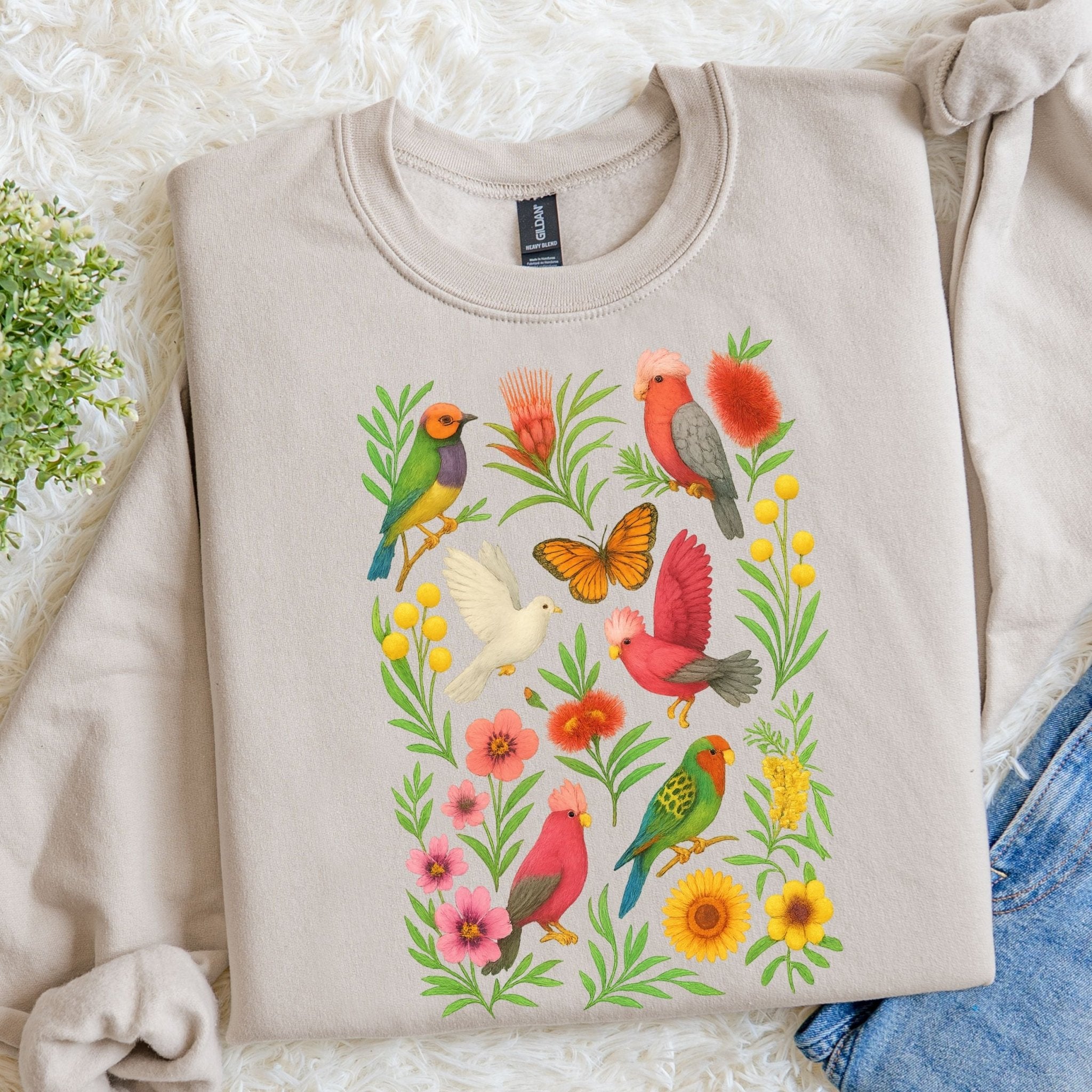 Australian Birds Sweatshirt – Galah & Lorikeet - Craig Michael Design