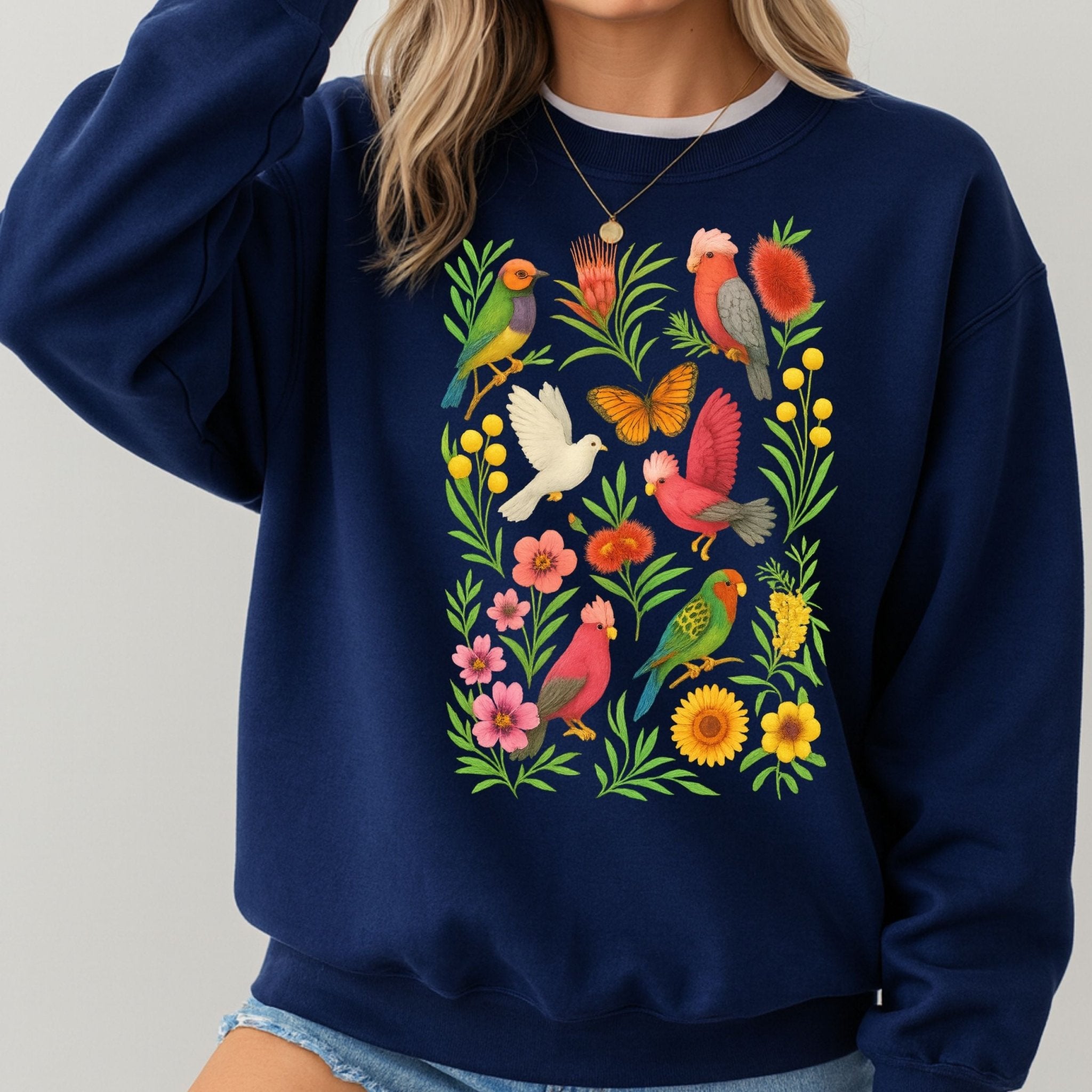 Australian Birds Sweatshirt – Galah & Lorikeet - Craig Michael Design