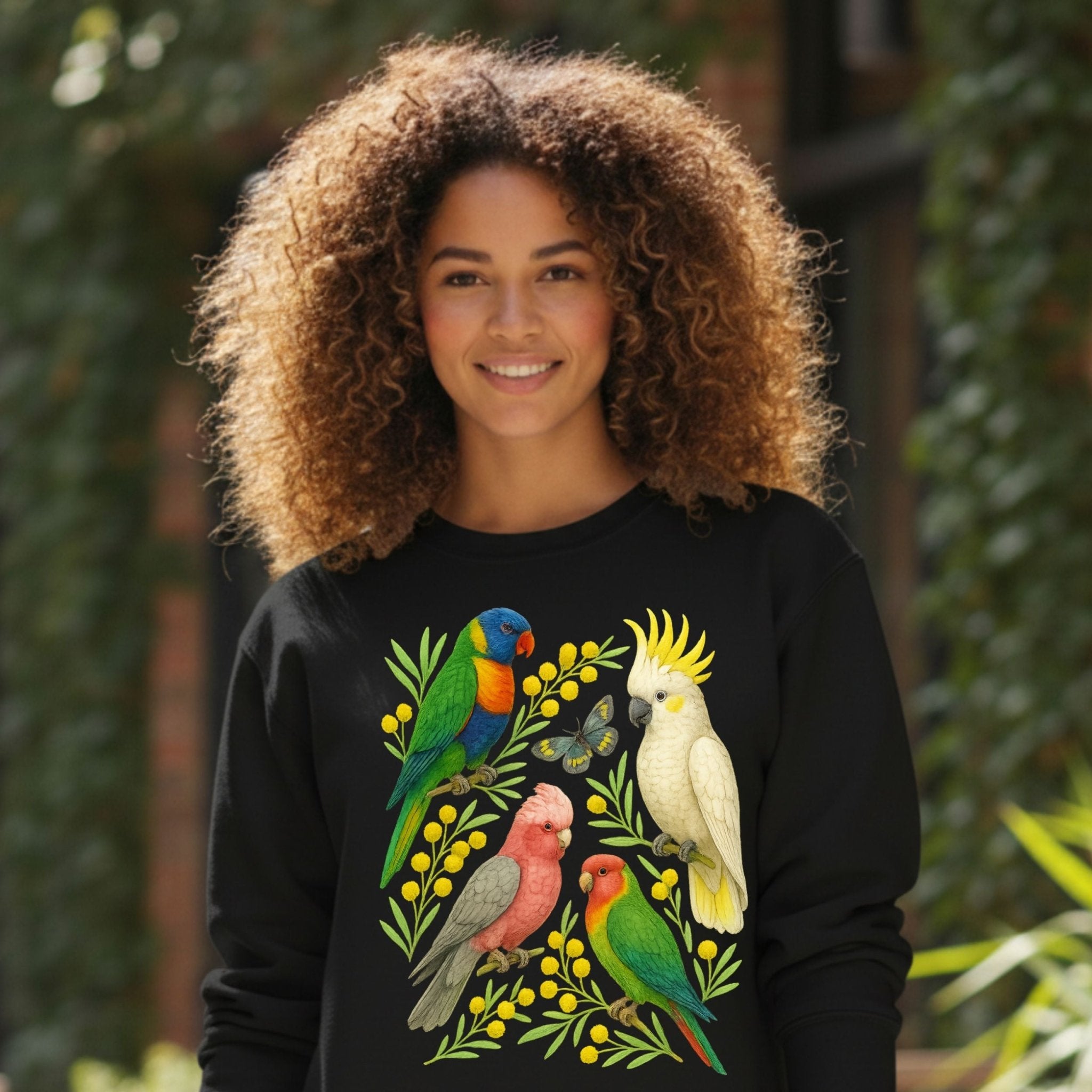 Australian Birds Sweatshirt – Lorikeet, Cockatoo & Galah - Craig Michael Design