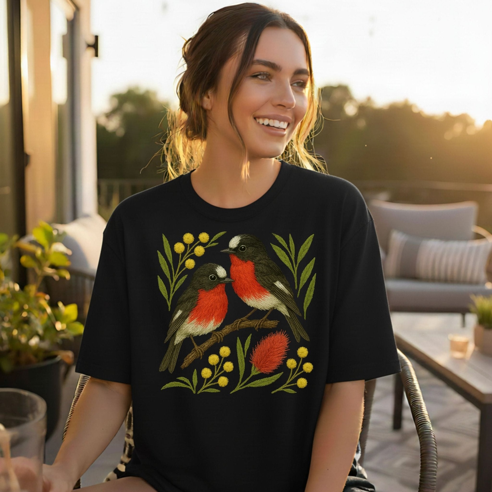 Australian Robin T-Shirt – Australian Native Bird Collection - Craig Michael Design