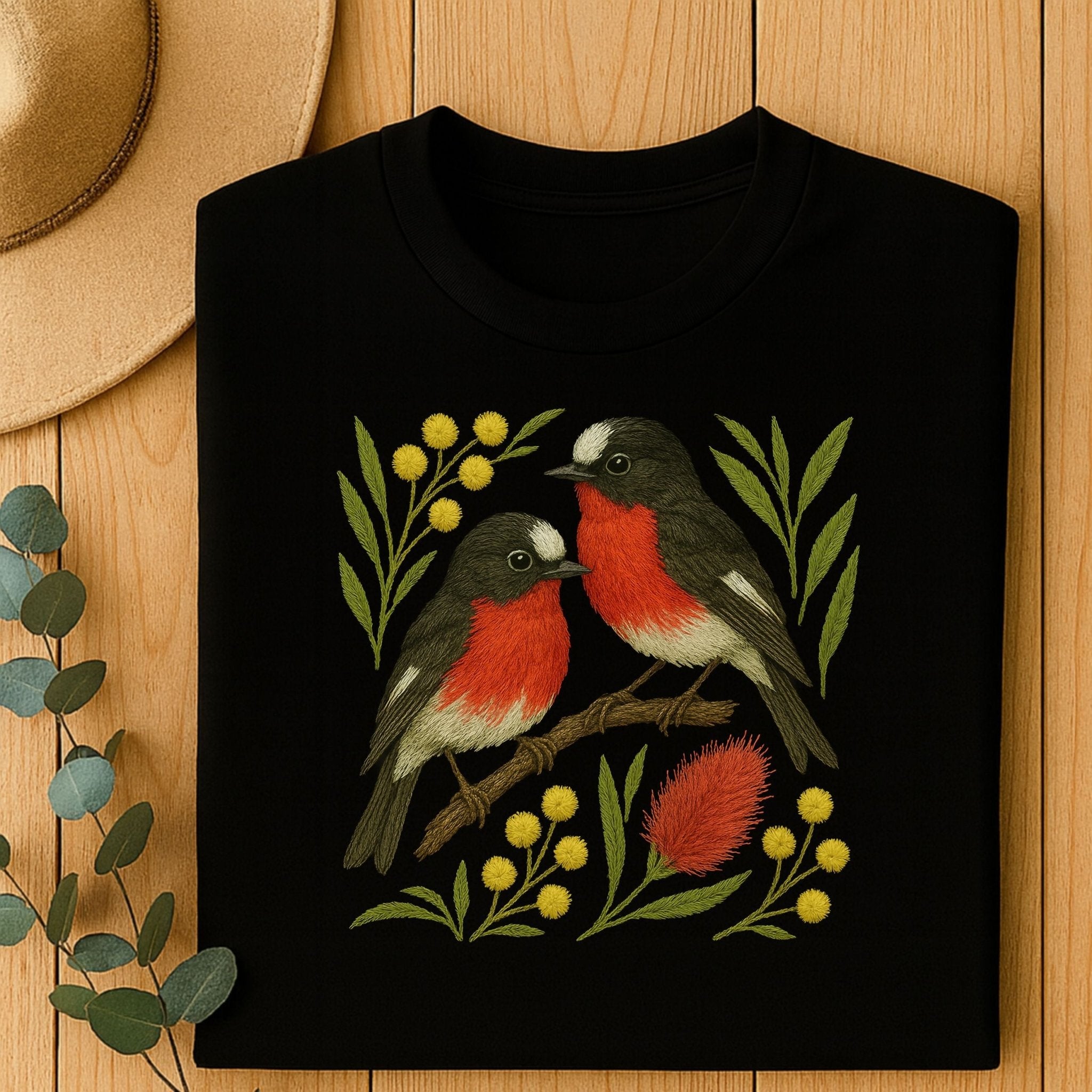 Australian Robin T-Shirt – Australian Native Bird Collection - Craig Michael Design