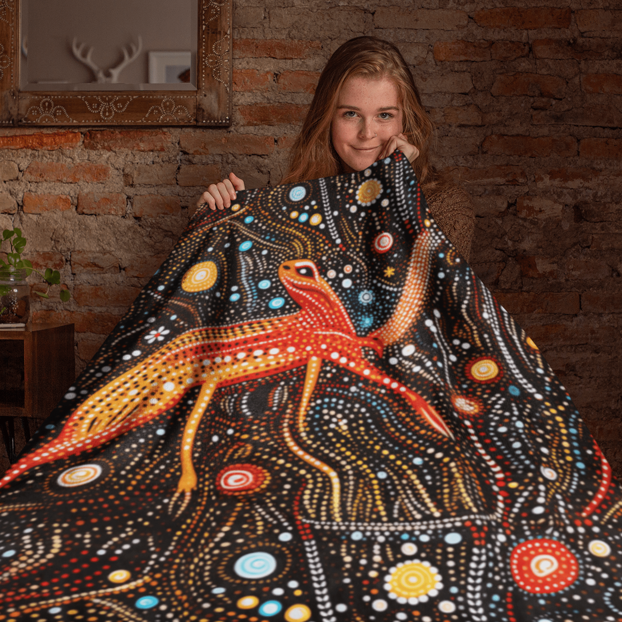 Australian Throw, Blanket, Indigenous Australian, Throw Blanket, Cozy Living Room Decor, Vibrant Modern Blanket, Australian Design - Craig Michael Design