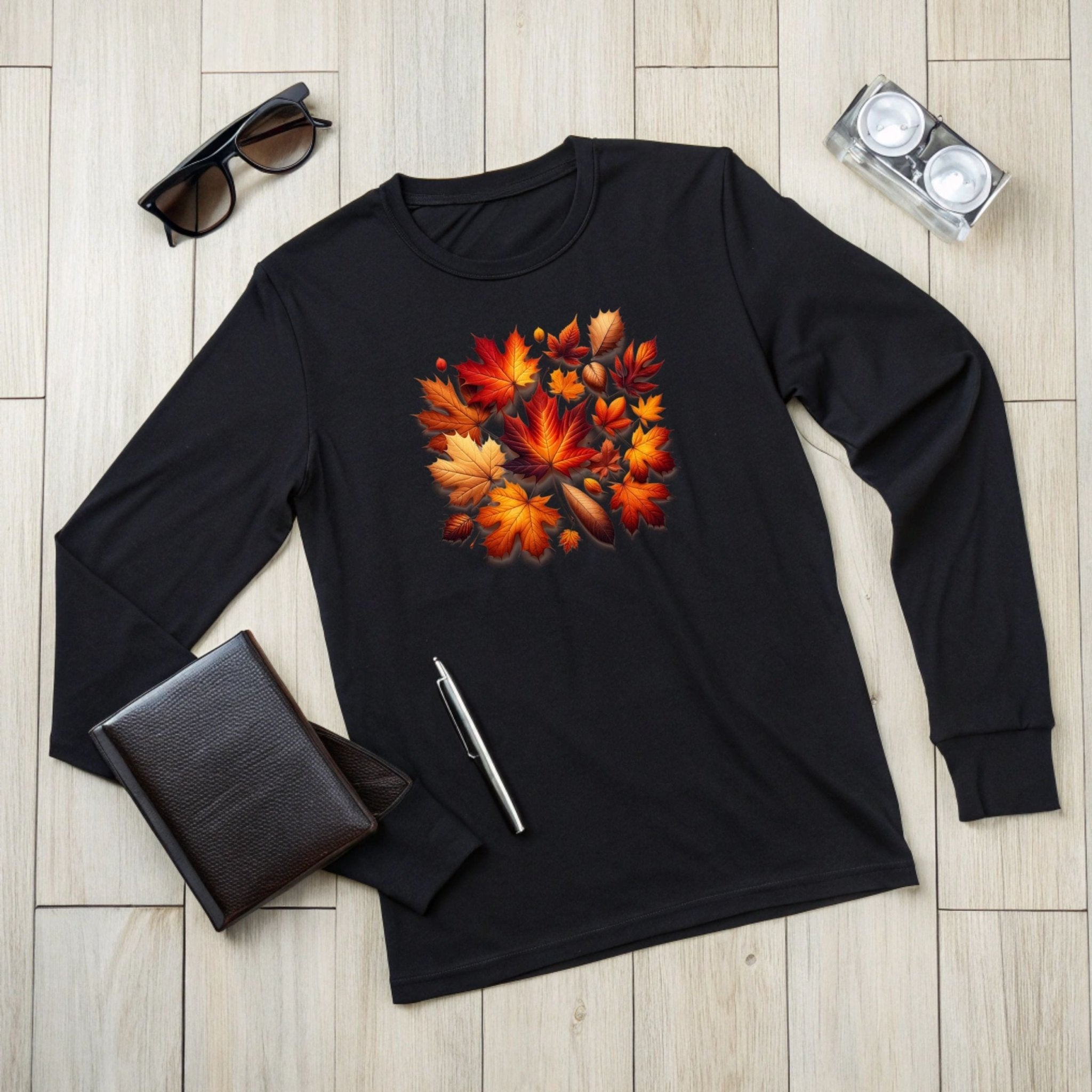 Autumn Leaves Long Sleeve T-Shirt – Cozy & Seasonal - Craig Michael Design