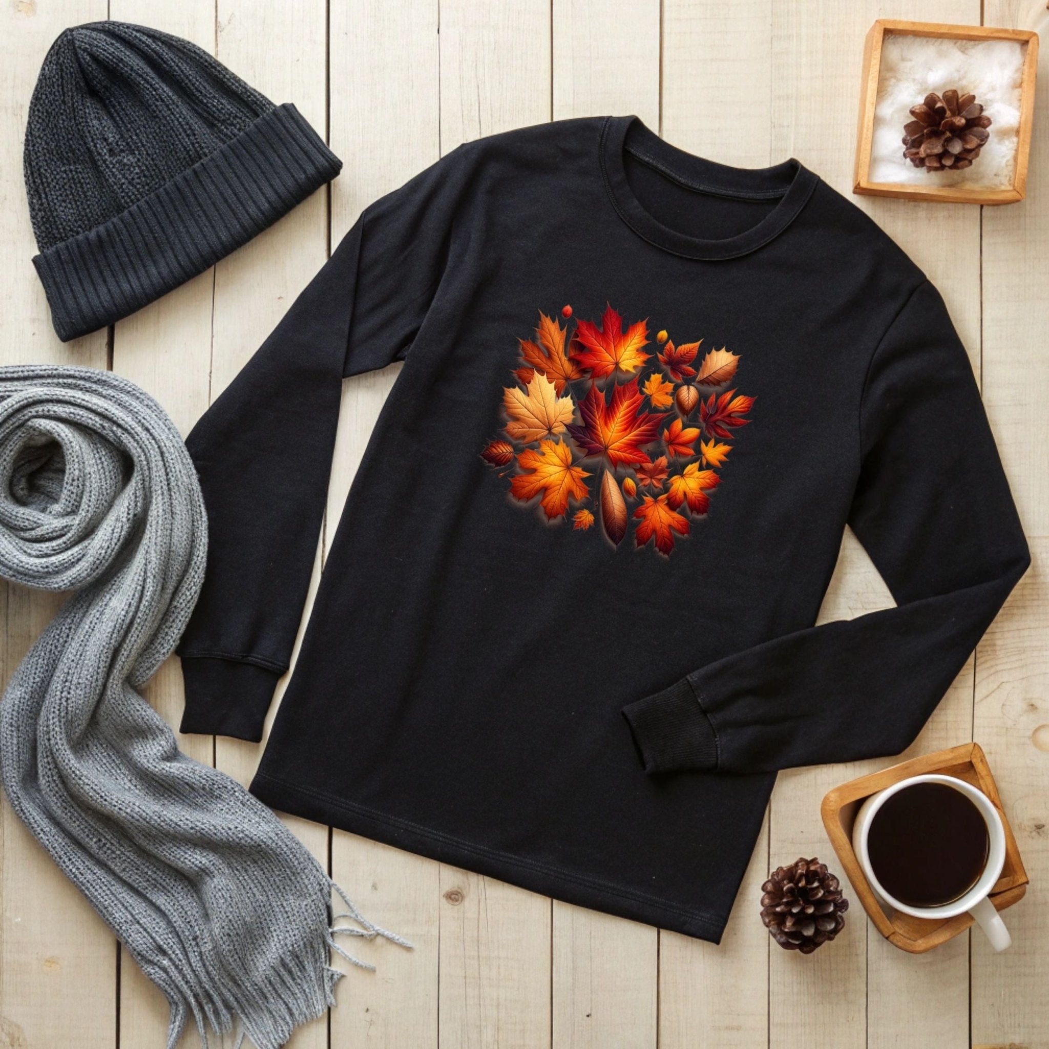 Autumn Leaves Long Sleeve T-Shirt – Cozy & Seasonal - Craig Michael Design