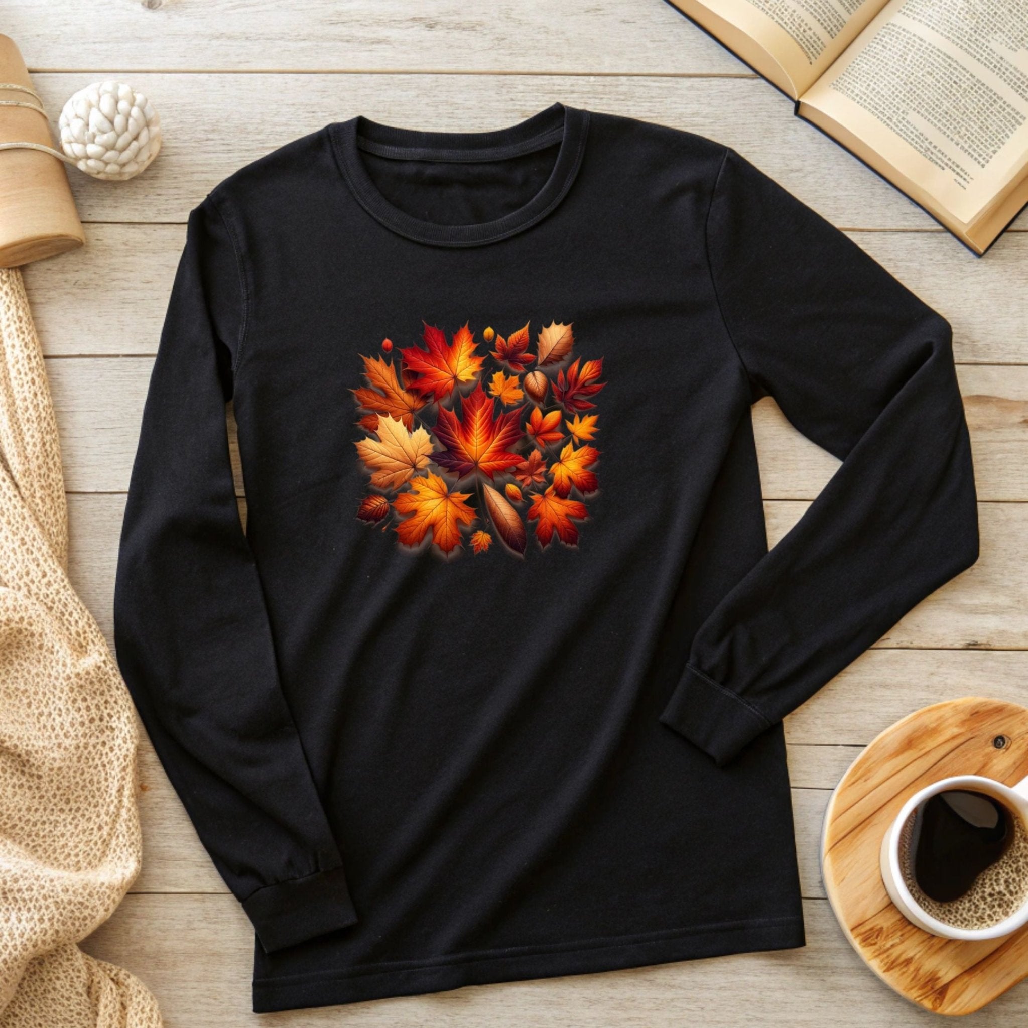 Autumn Leaves Long Sleeve T-Shirt – Cozy & Seasonal - Craig Michael Design