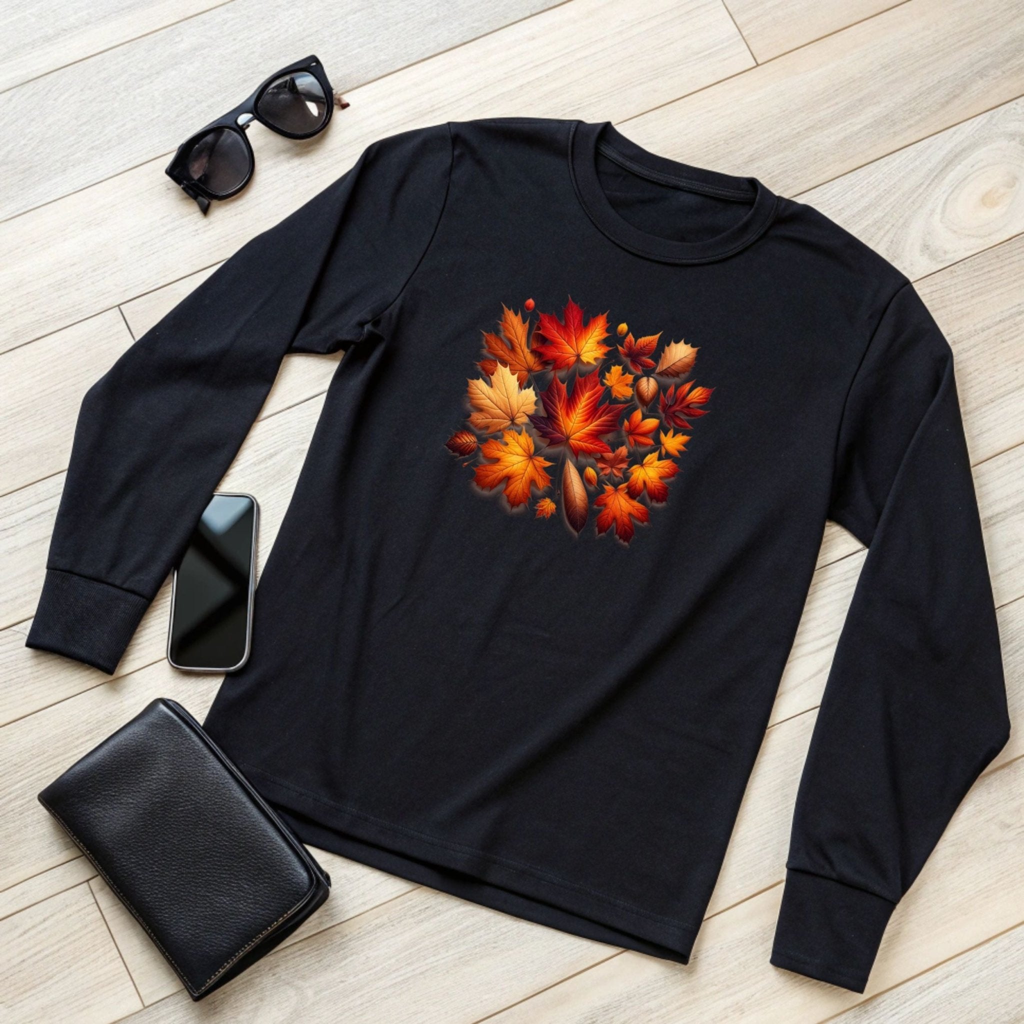 Autumn Leaves Long Sleeve T-Shirt – Cozy & Seasonal - Craig Michael Design
