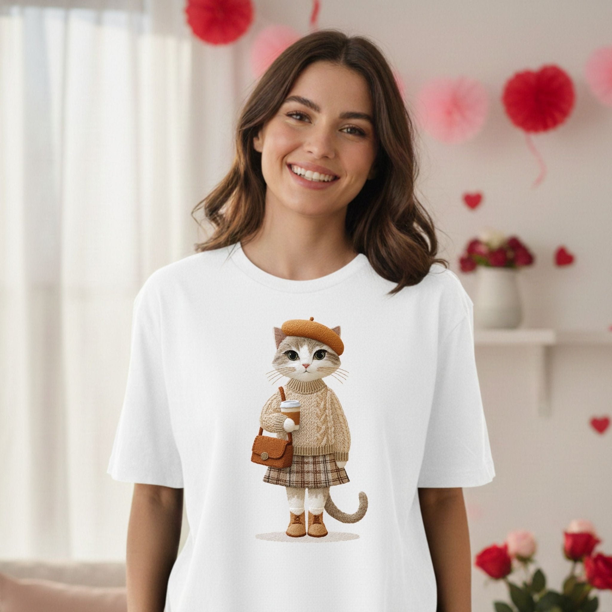 Autumn Plaid Kitty T-Shirt - Craig Michael Design
