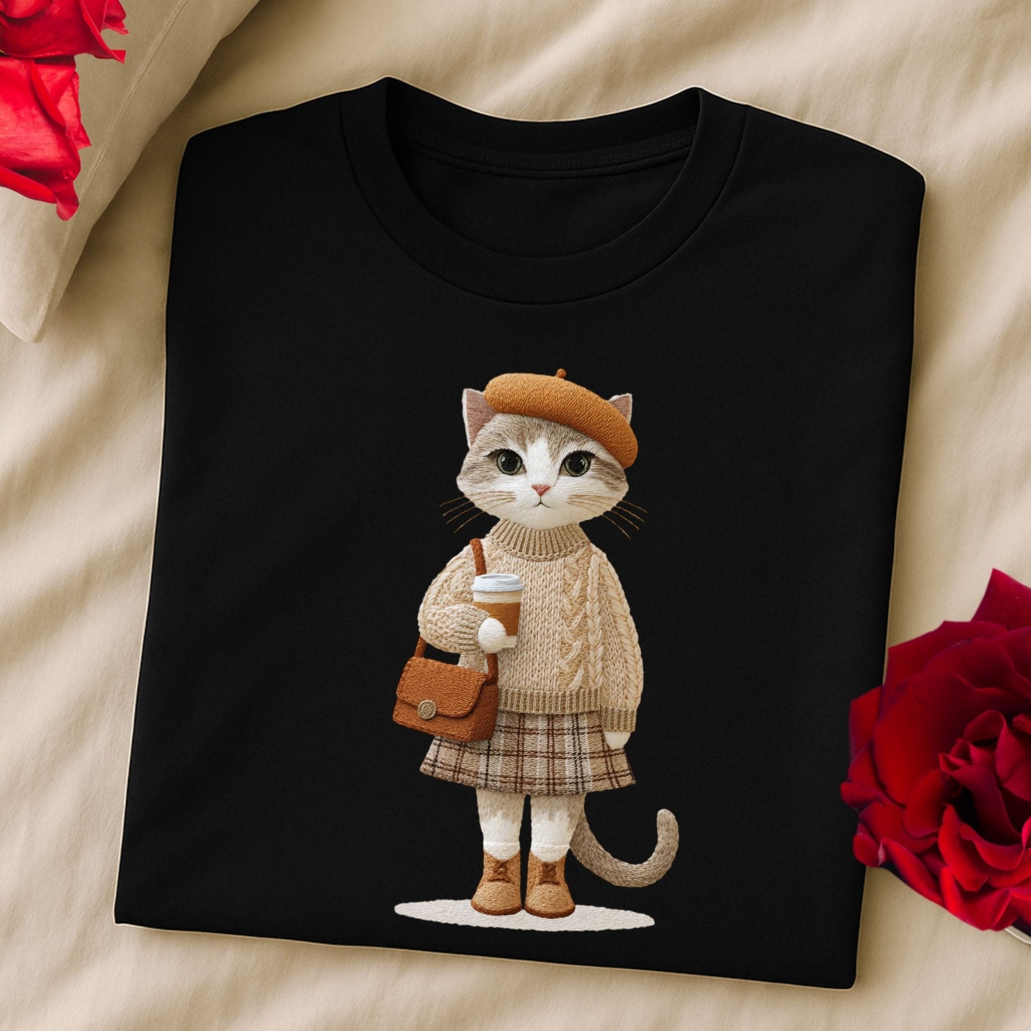 Autumn Plaid Kitty T-Shirt - Craig Michael Design