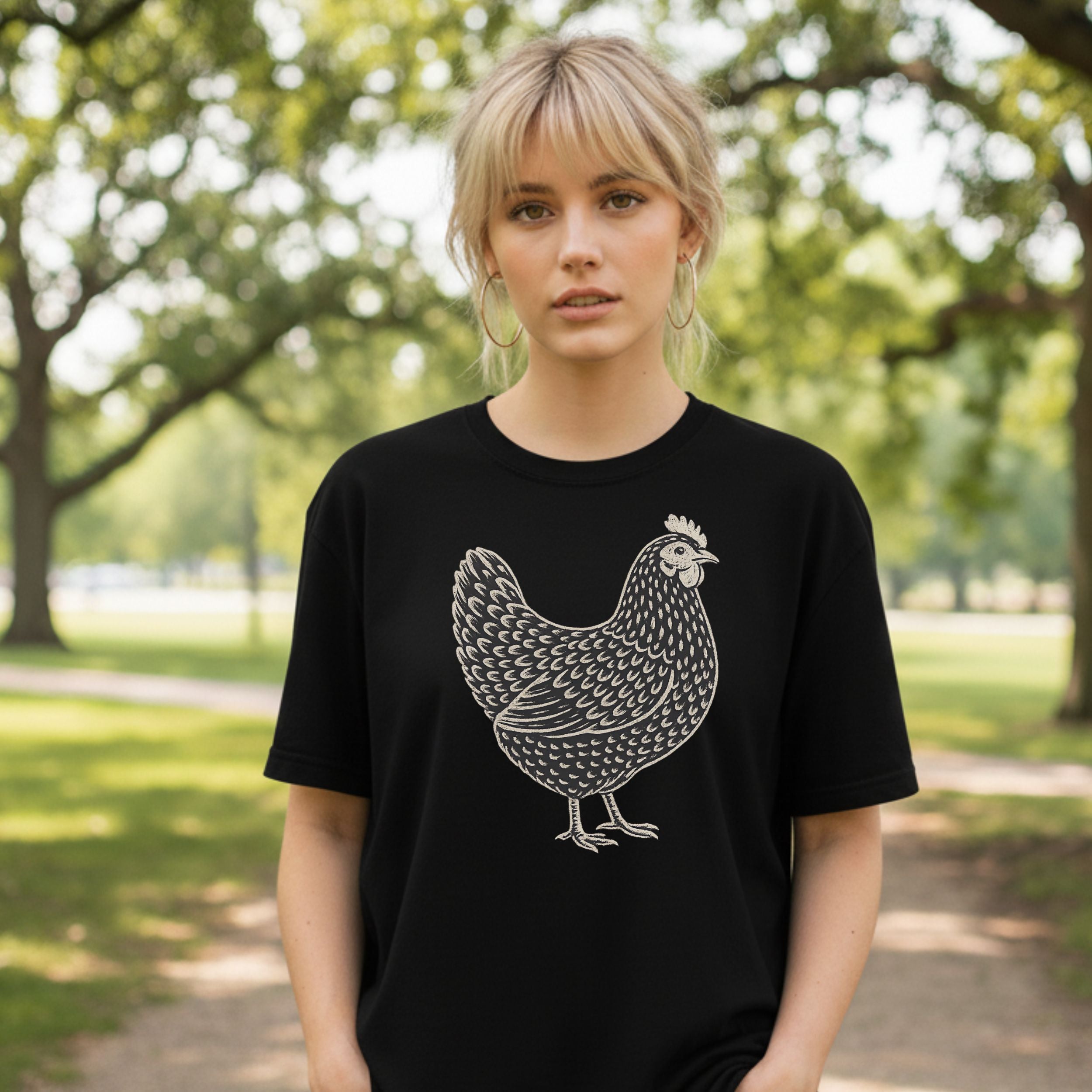 Stylish Chicken Graphic Tee for Casual Wear