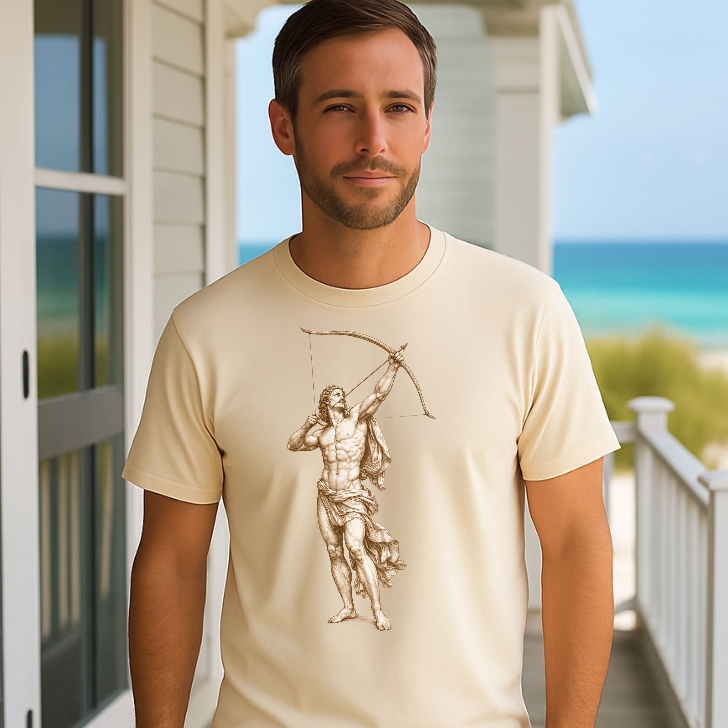 Greek Mythology Archer Design Short-Sleeve Shirt