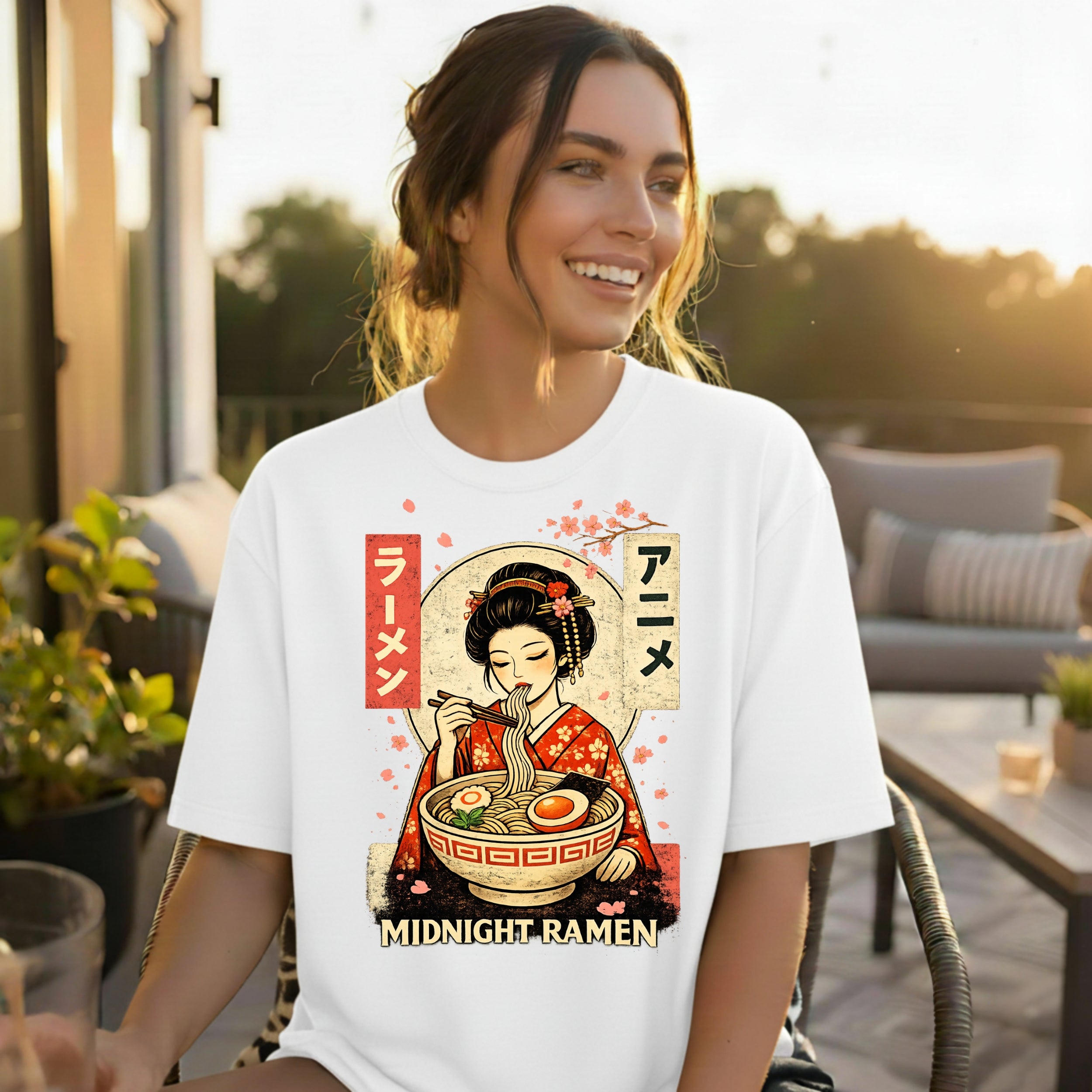 Midnight Ramen Anime Graphic Designer T-Shirt