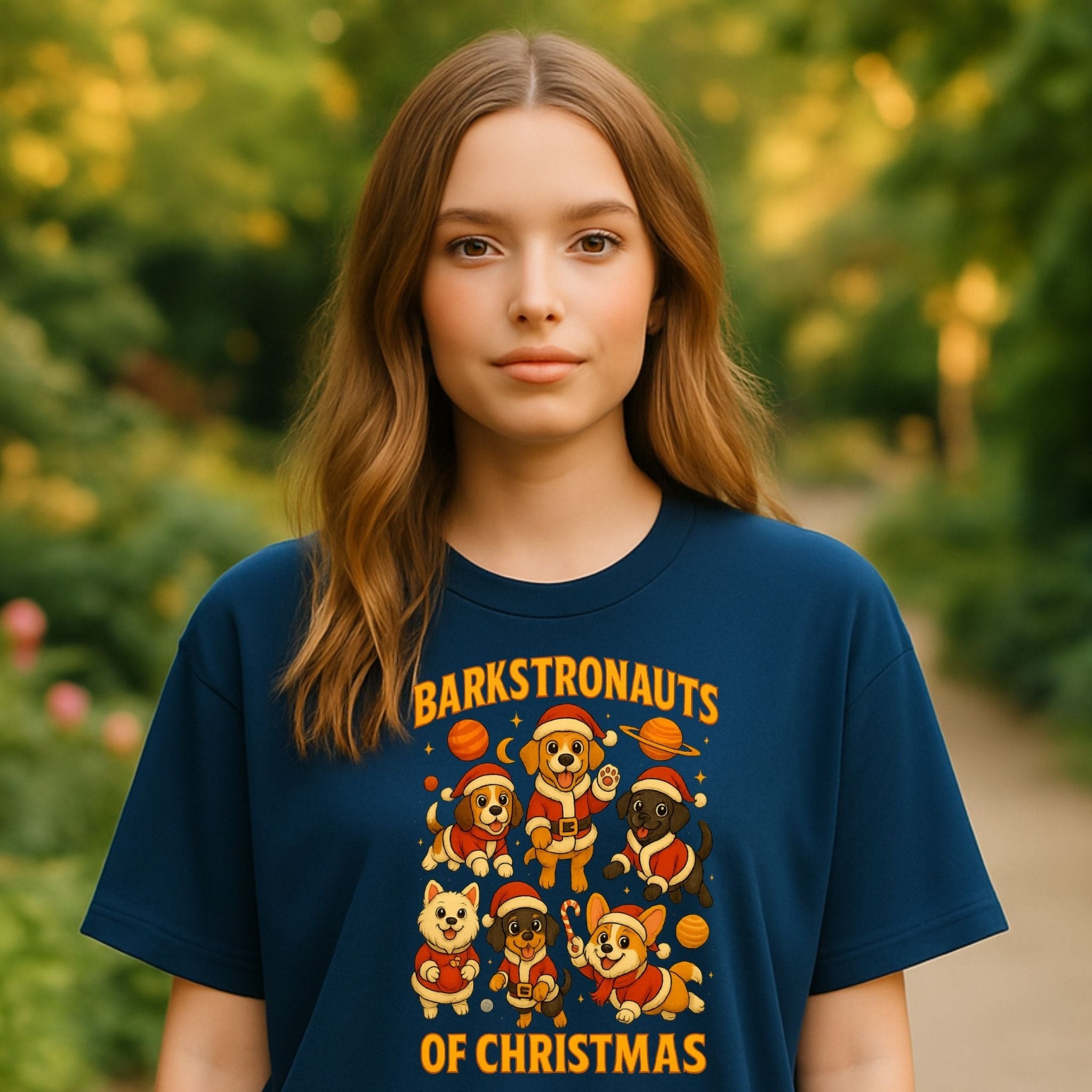 Barkstronauts Of Christmas Space Dogs Graphic Design T-Shirt - Craig Michael Design