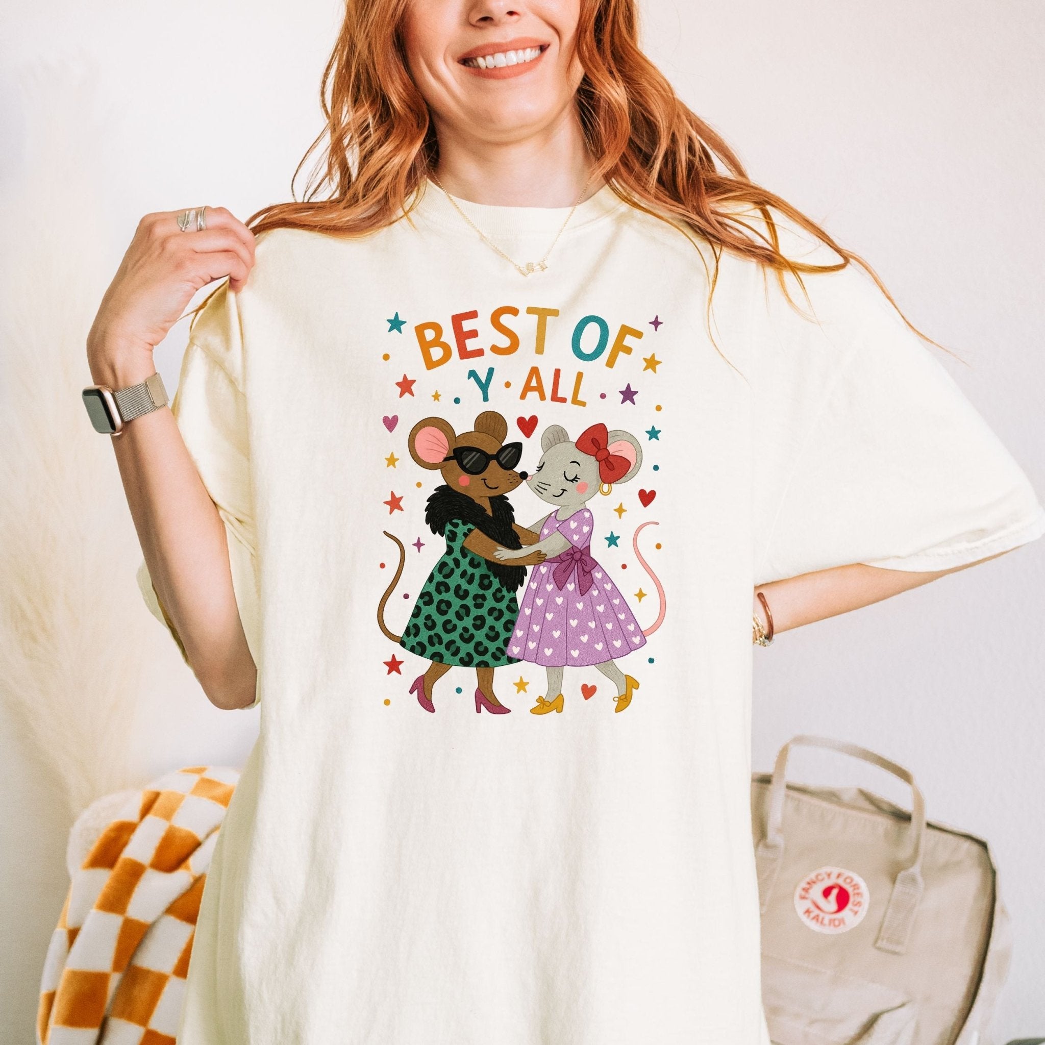 Best of Y’all Shirt, Lesbian Couple Mouse Tee, Retro Cute Affirmation T-Shirt, Comfort Colours Gay Love Gift, Cottagecore Femme Top - Craig Michael Design
