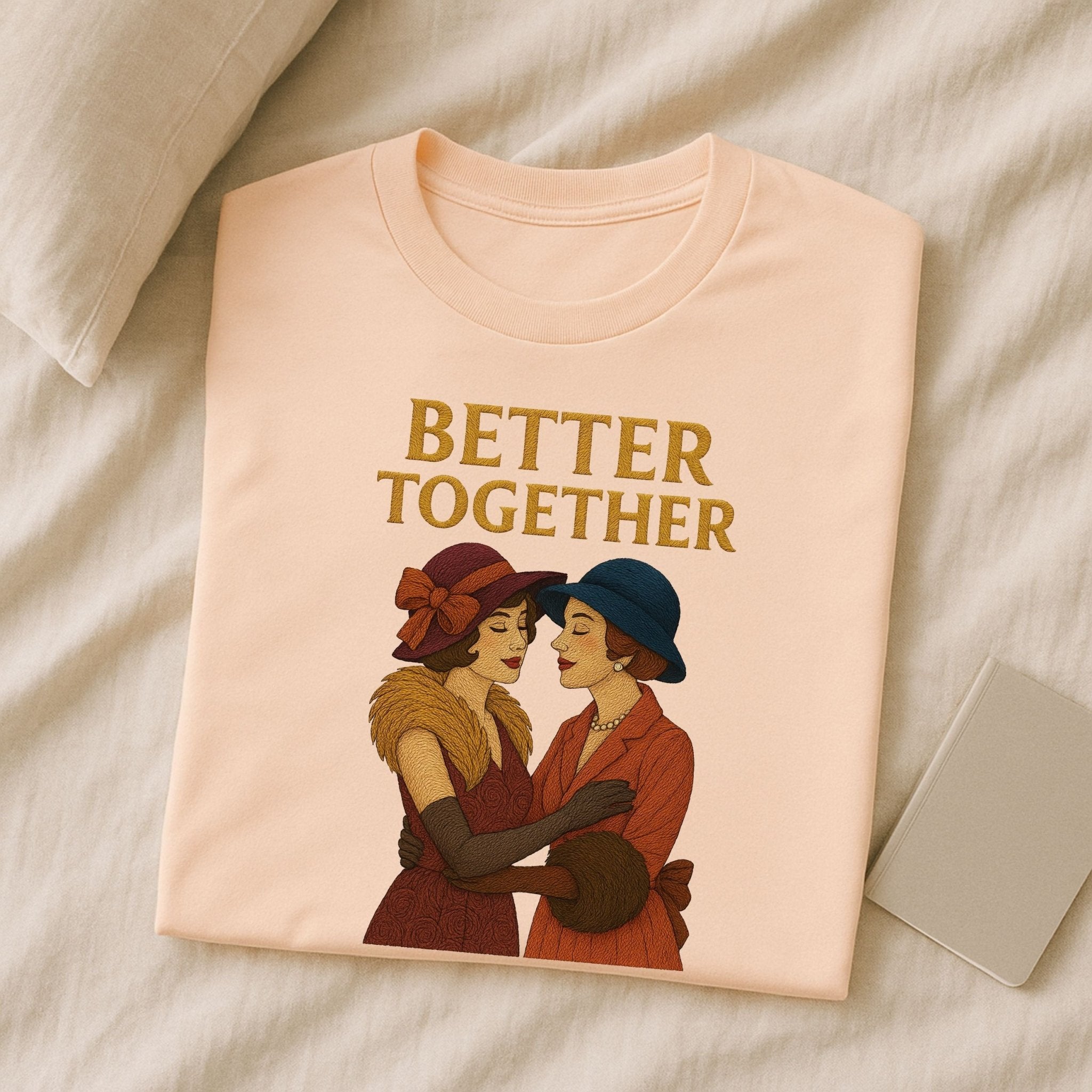Better Together – Vintage Lesbian Couple T-Shirt, Sapphic Romantic Gift - Craig Michael Design