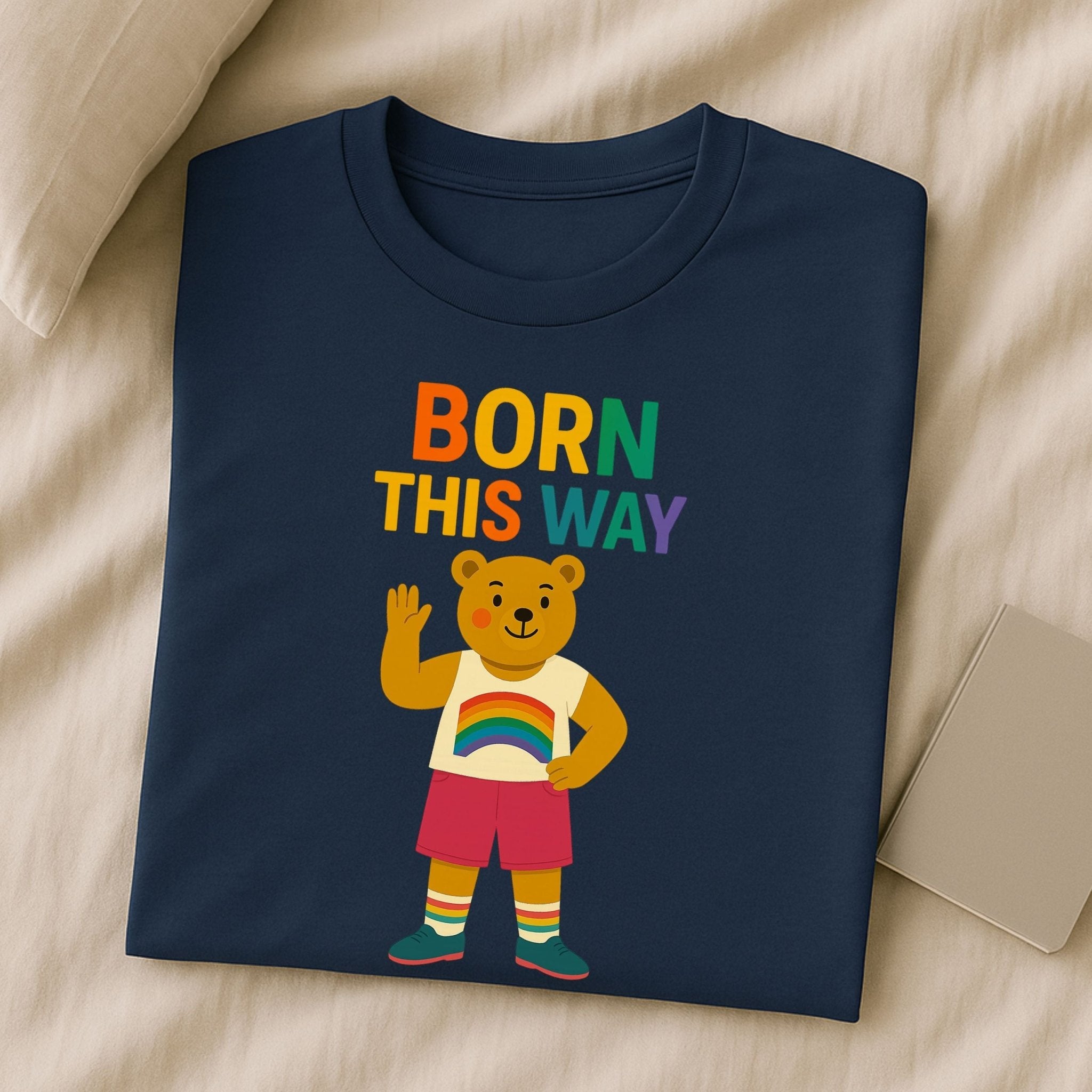 Born This Way Shirt, Gay Pride Rainbow Bear Tee, LGBTQ Affirmation Top - Craig Michael Design