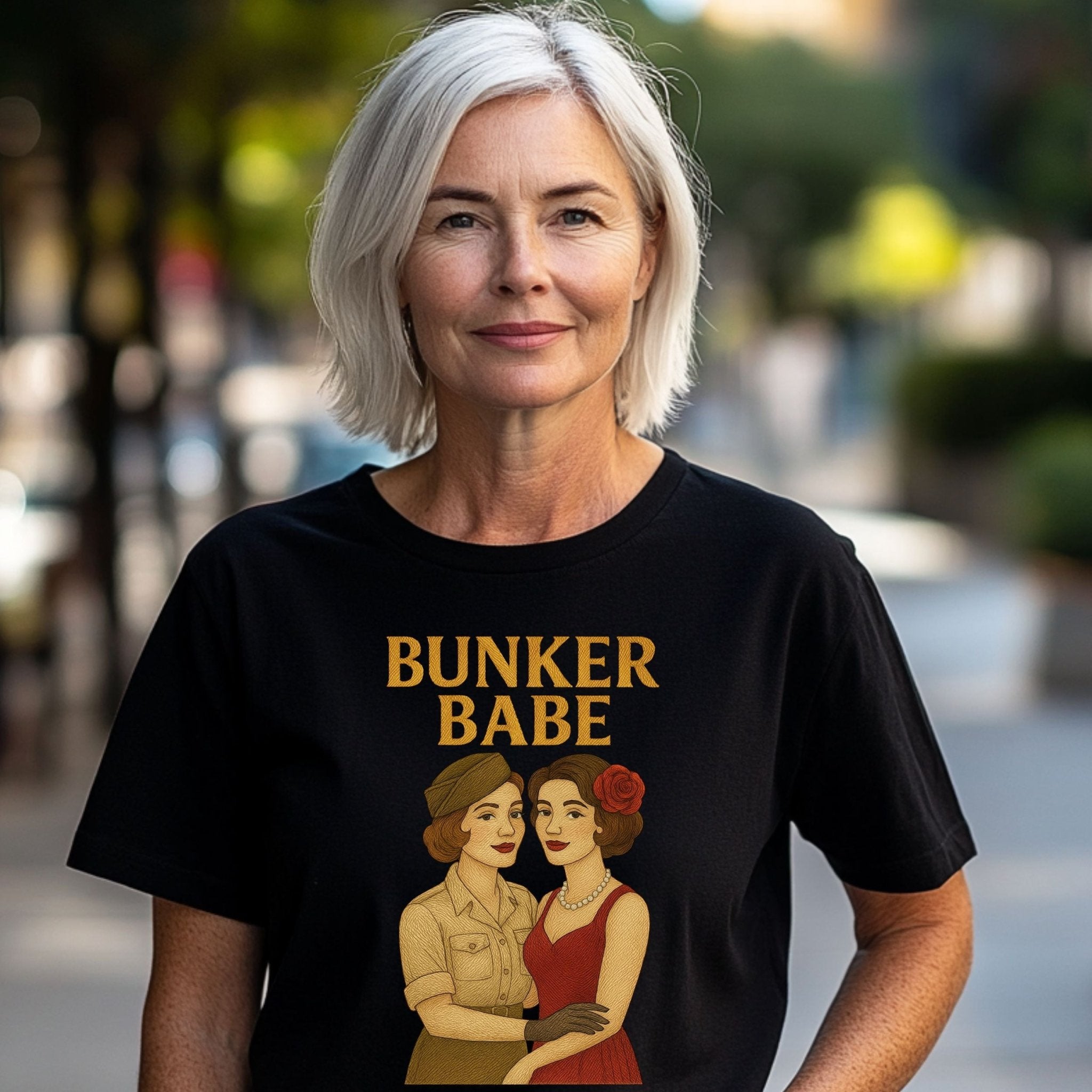 Bunker Babe – 1940s Pinup Lesbian T-Shirt, Retro Sapphic Gift - Craig Michael Design