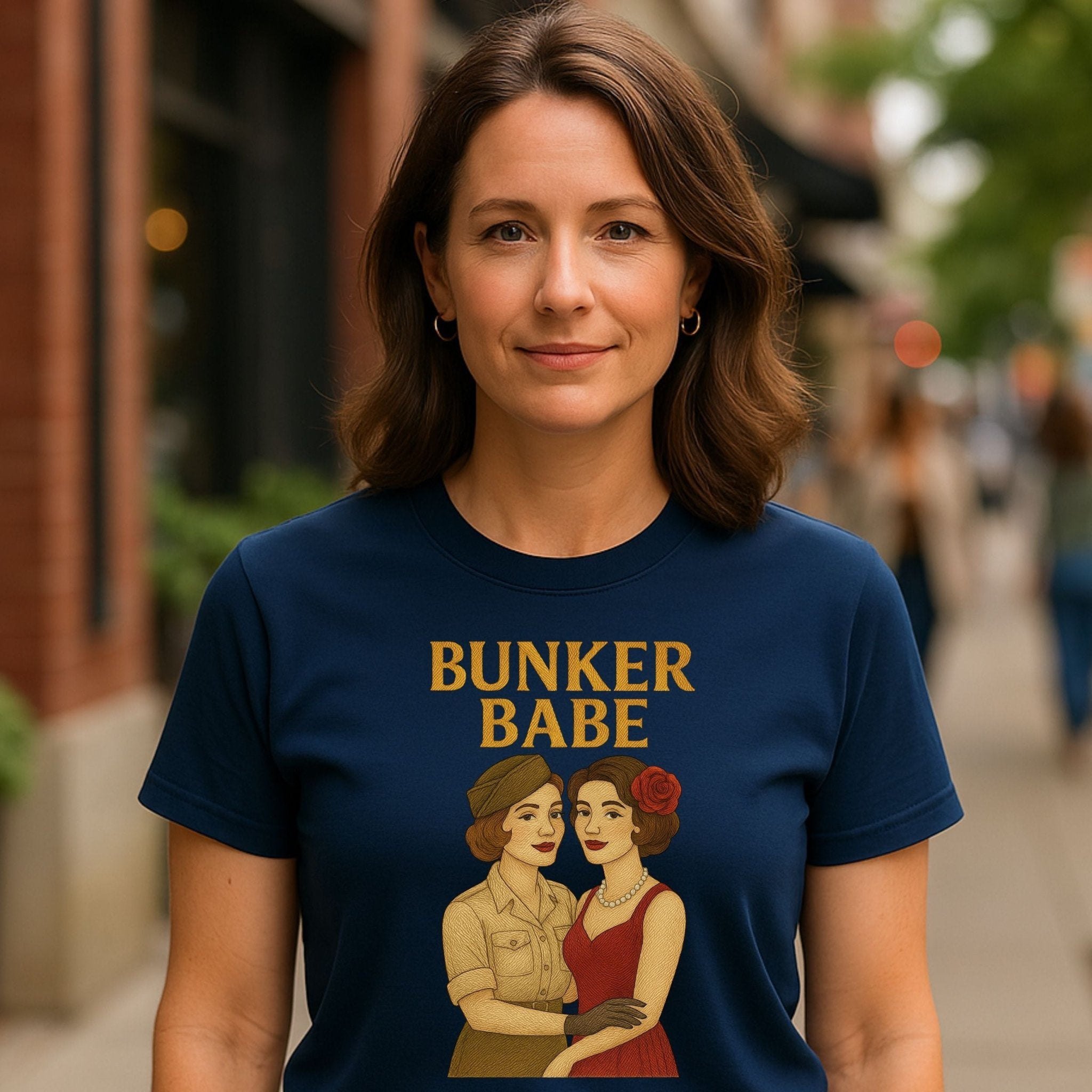 Bunker Babe – 1940s Pinup Lesbian T-Shirt, Retro Sapphic Gift - Craig Michael Design
