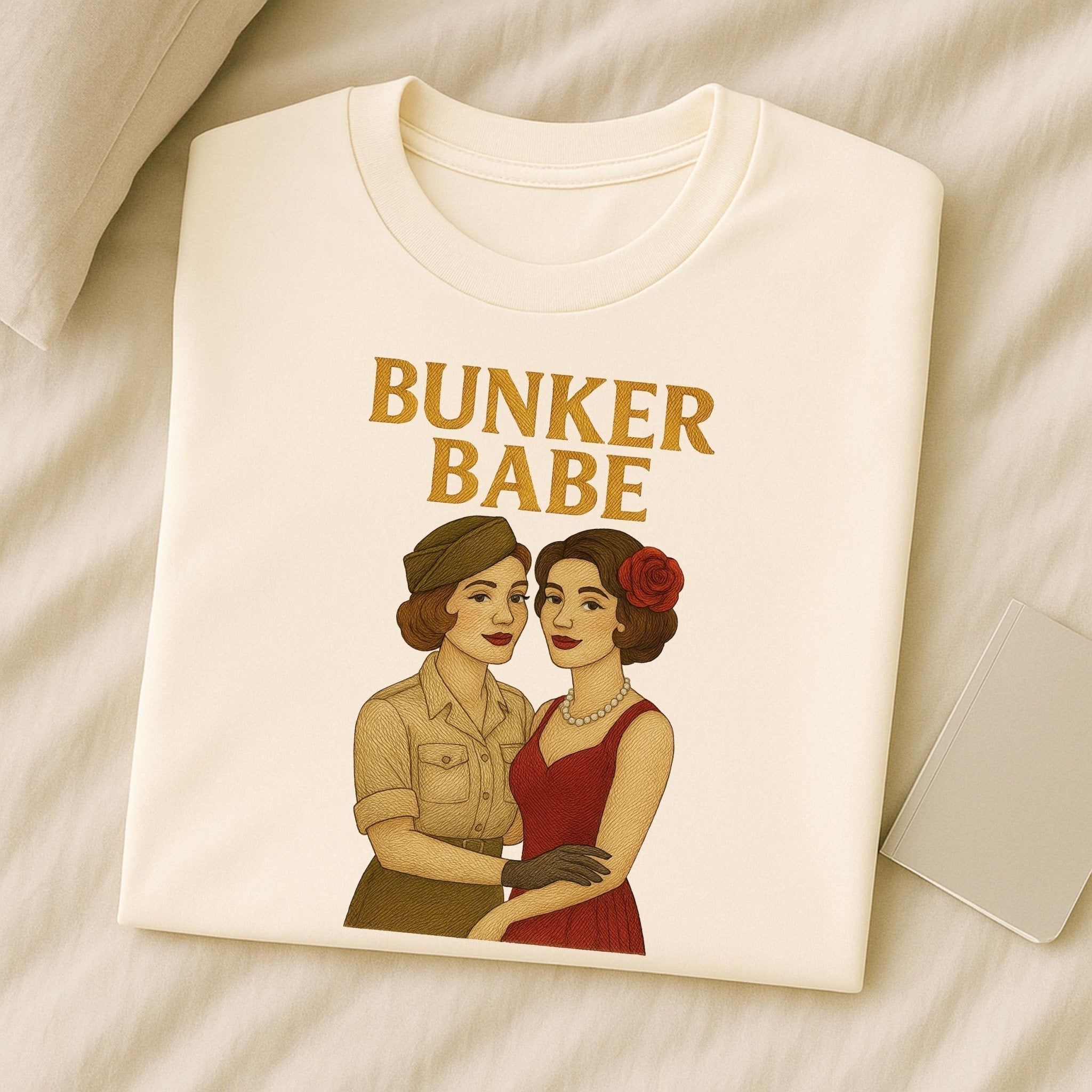 Bunker Babe – 1940s Pinup Lesbian T-Shirt, Retro Sapphic Gift - Craig Michael Design