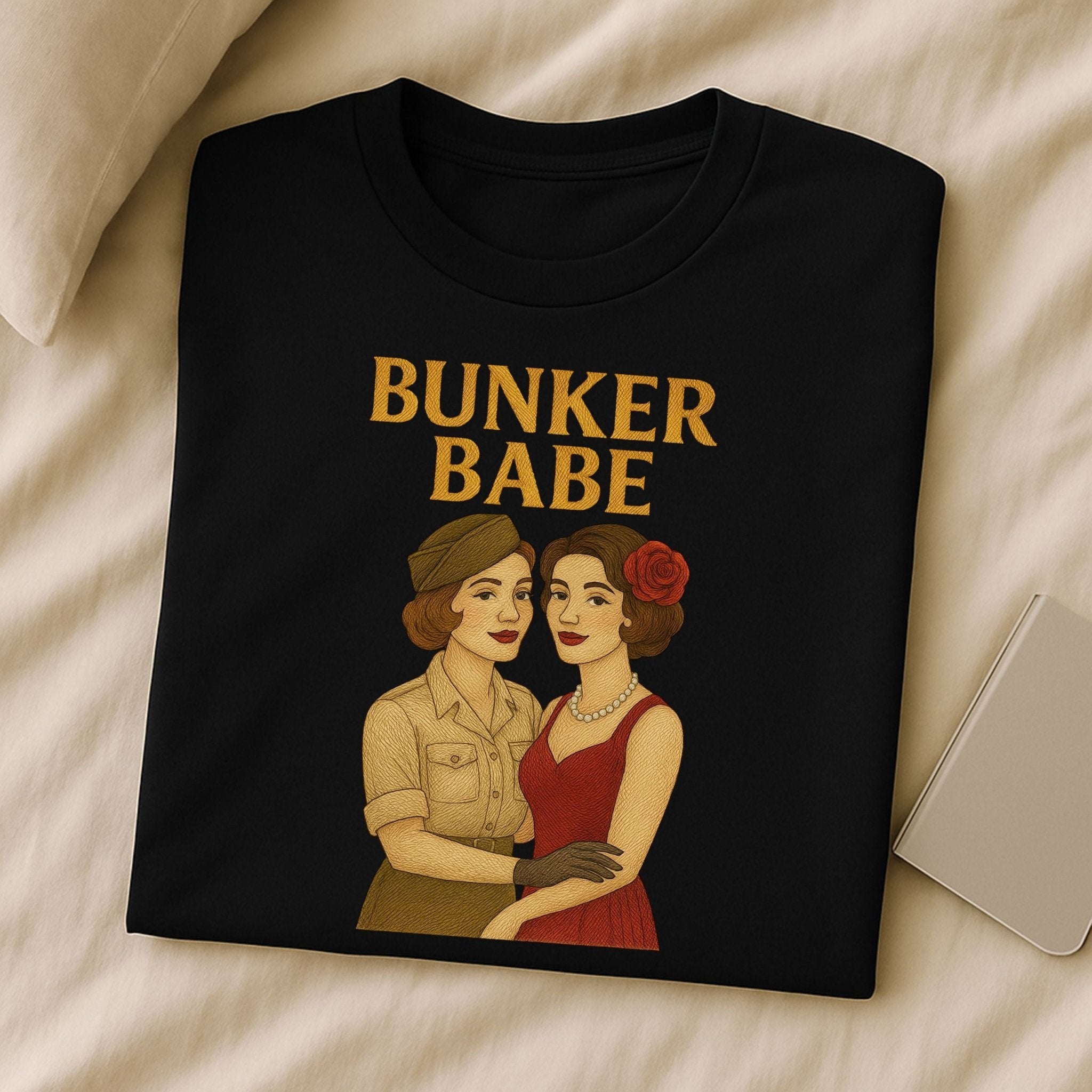 Bunker Babe – 1940s Pinup Lesbian T-Shirt, Retro Sapphic Gift - Craig Michael Design