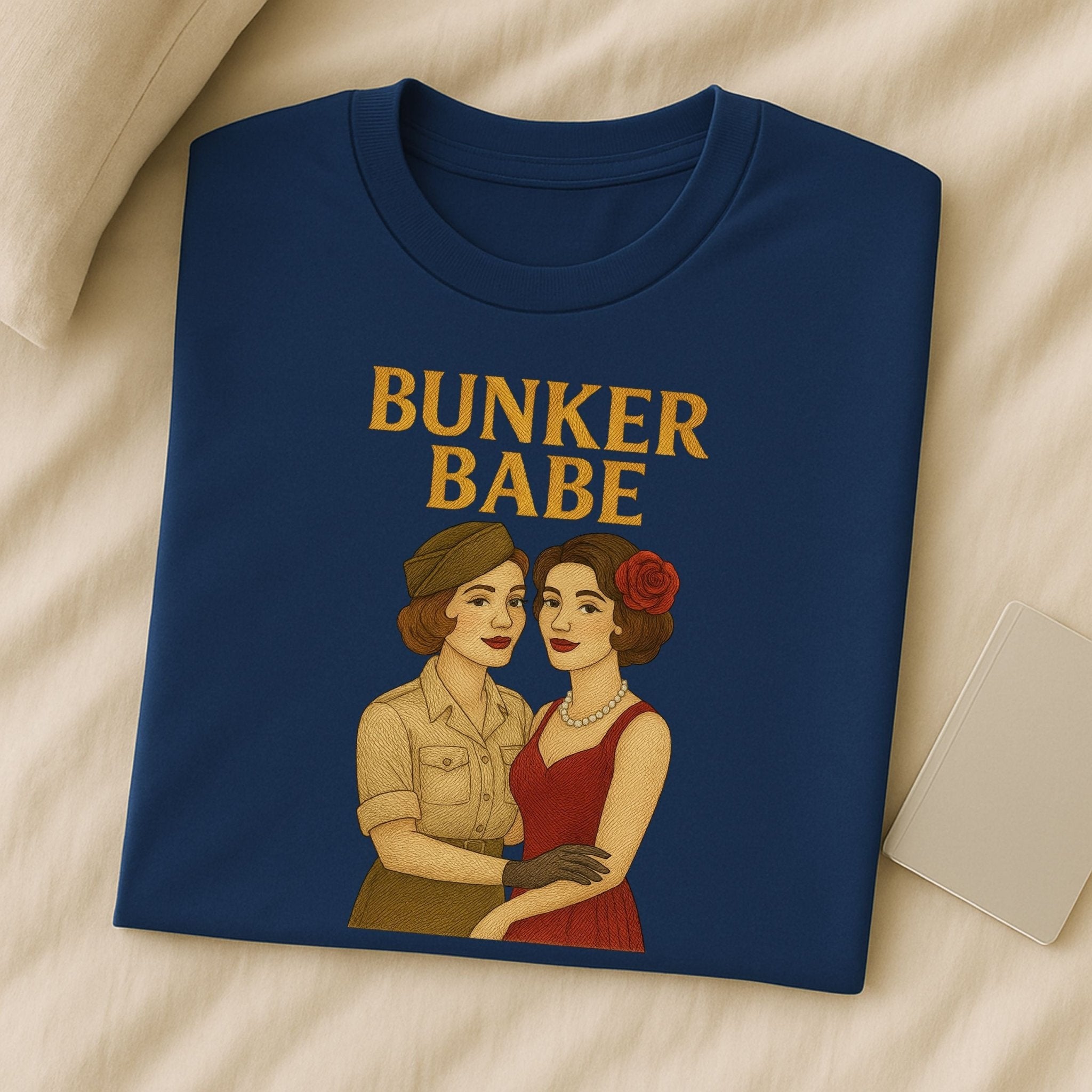 Bunker Babe – 1940s Pinup Lesbian T-Shirt, Retro Sapphic Gift - Craig Michael Design