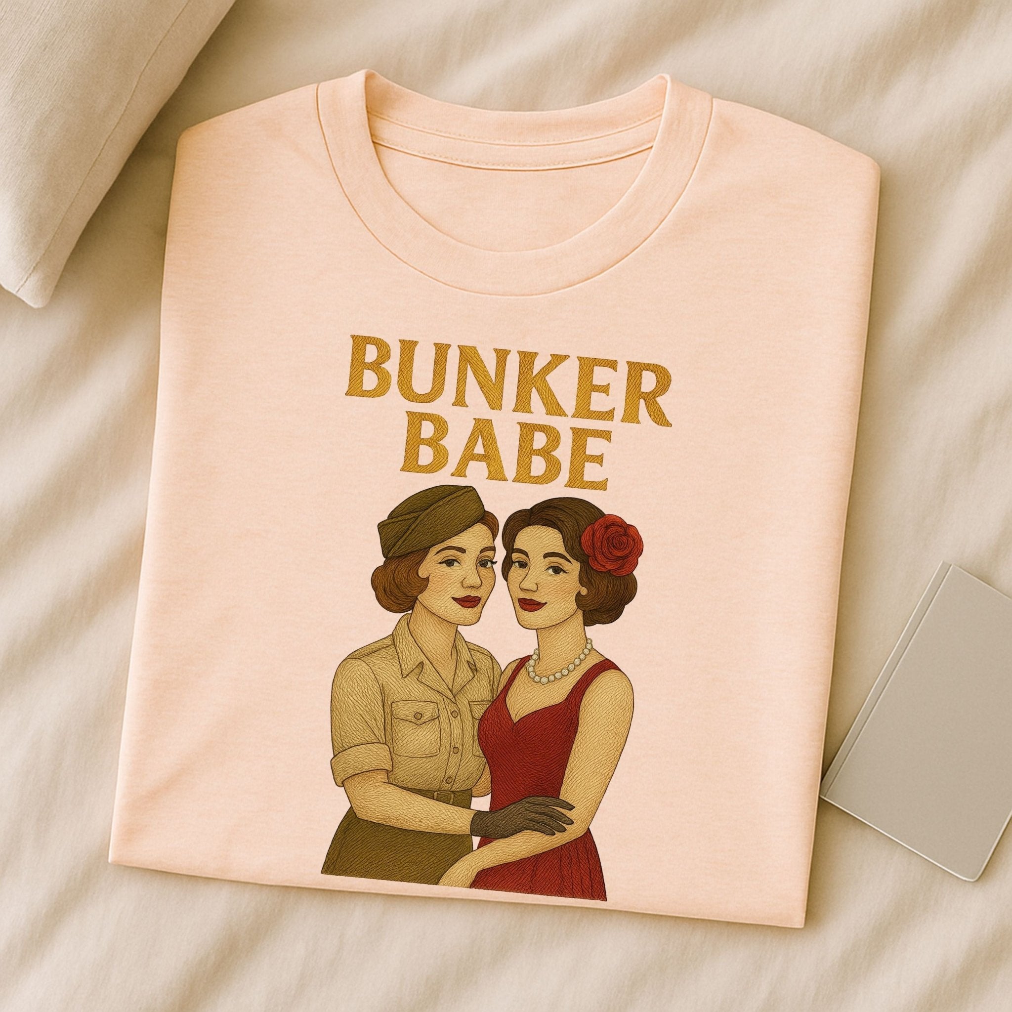 Bunker Babe – 1940s Pinup Lesbian T-Shirt, Retro Sapphic Gift - Craig Michael Design