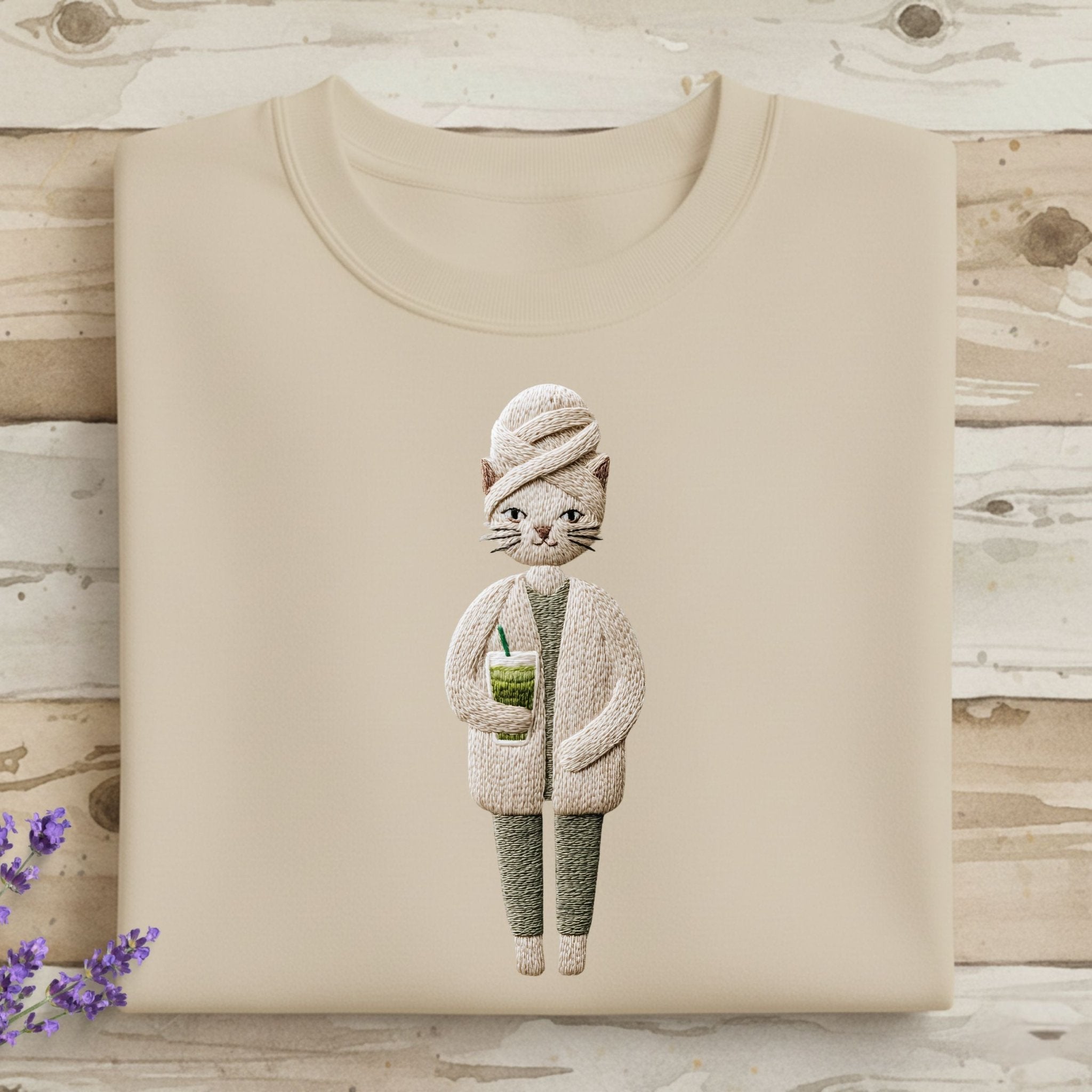 Cat T-Shirt, Matcha Cat, Spa Day Cat Shirt, Cute Cat TShirt, Aesthetic Cat Design, Funny Cat Lover Gift, Relaxing Cat, Cat with Drink - Craig Michael Design
