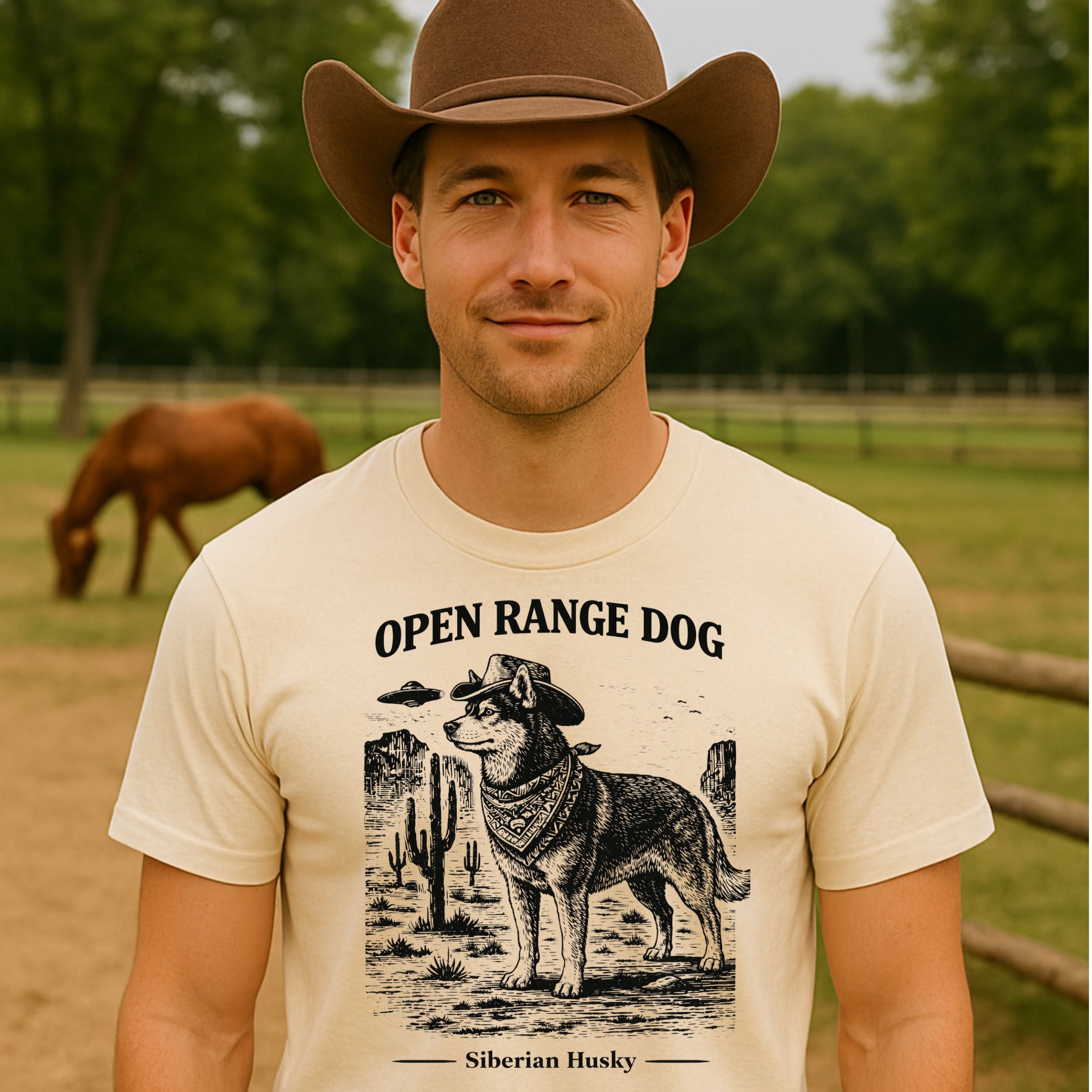 Open Range Dog Siberian Husky Graphic T-Shirt