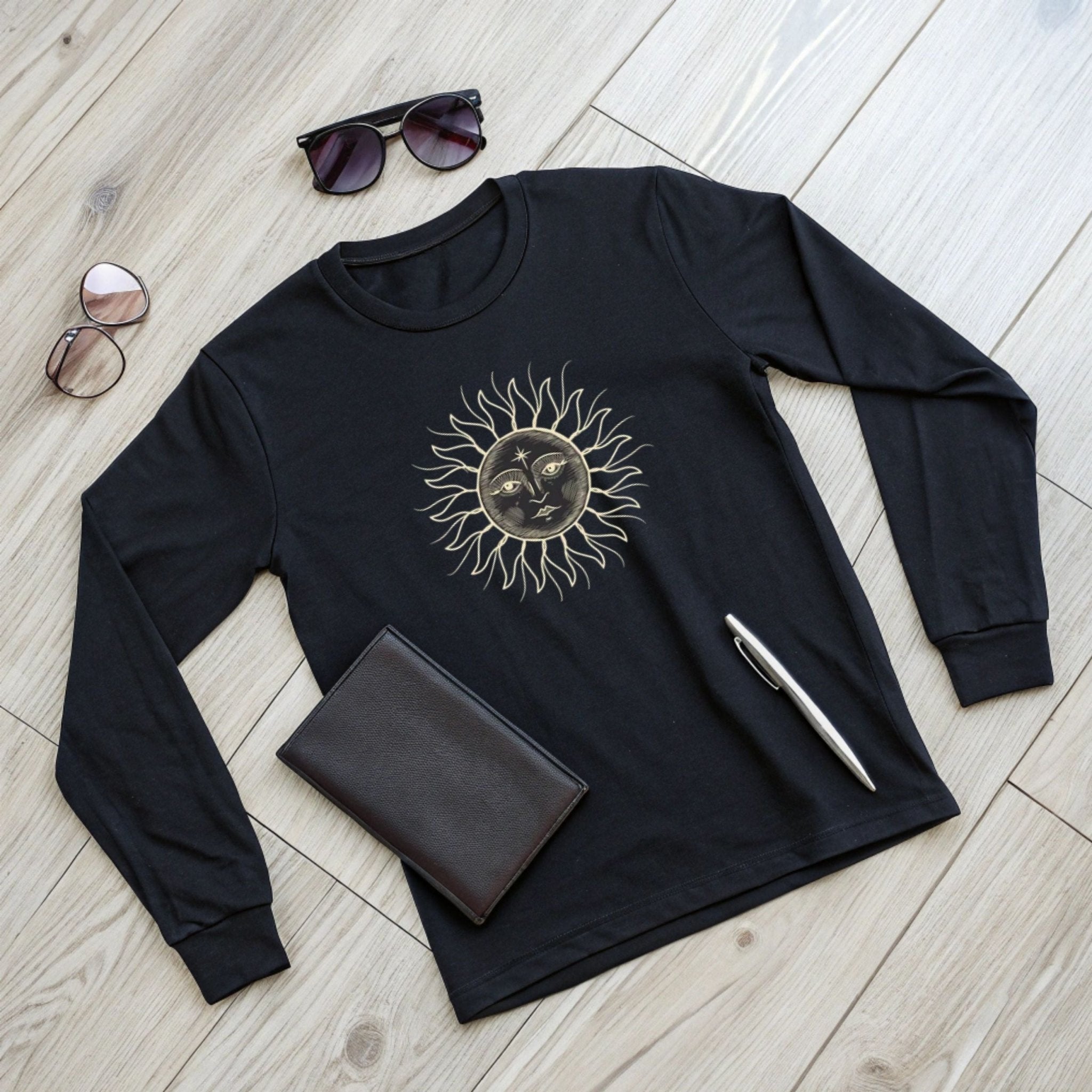Celestial Sun Long Sleeve T-Shirt – Cosmic & Stylish - Craig Michael Design